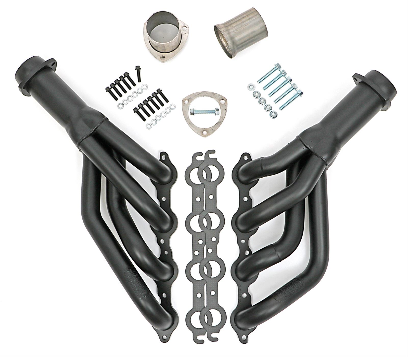 Hedman LS Engine Swap Black Maxx Headers 62723 Headers, Mid-Length, 304 Stainless Steel, Ceramic Coated, Chevrolet, Pontiac, Gen III/IV LS, Pair
