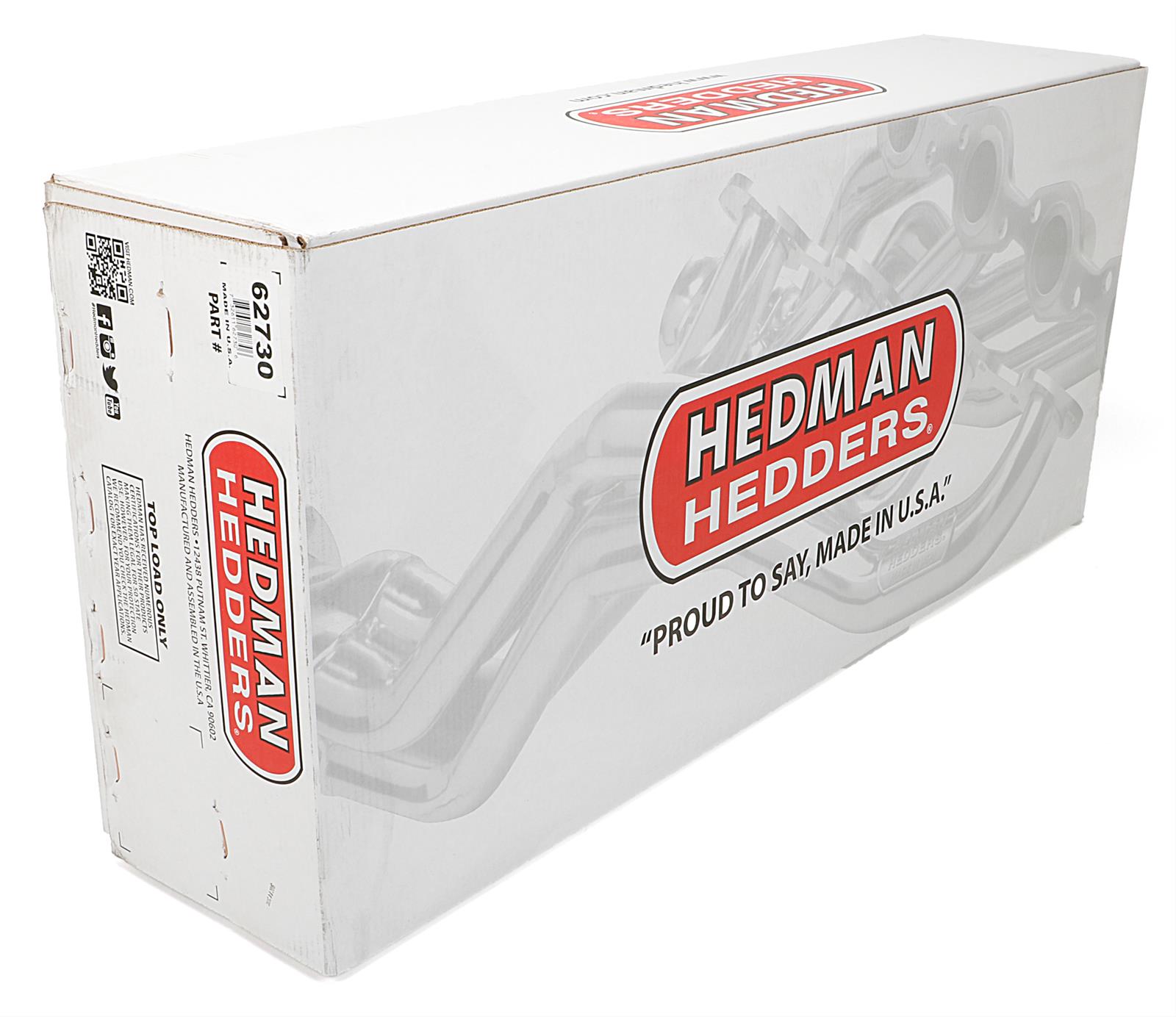 Hedman 304 Stainless Steel Headers 62730 Headers, Full Length, Steel, Natural, Cadillac, Chevrolet, GMC, Gen III/IV LS, Pair thumbnail 2
