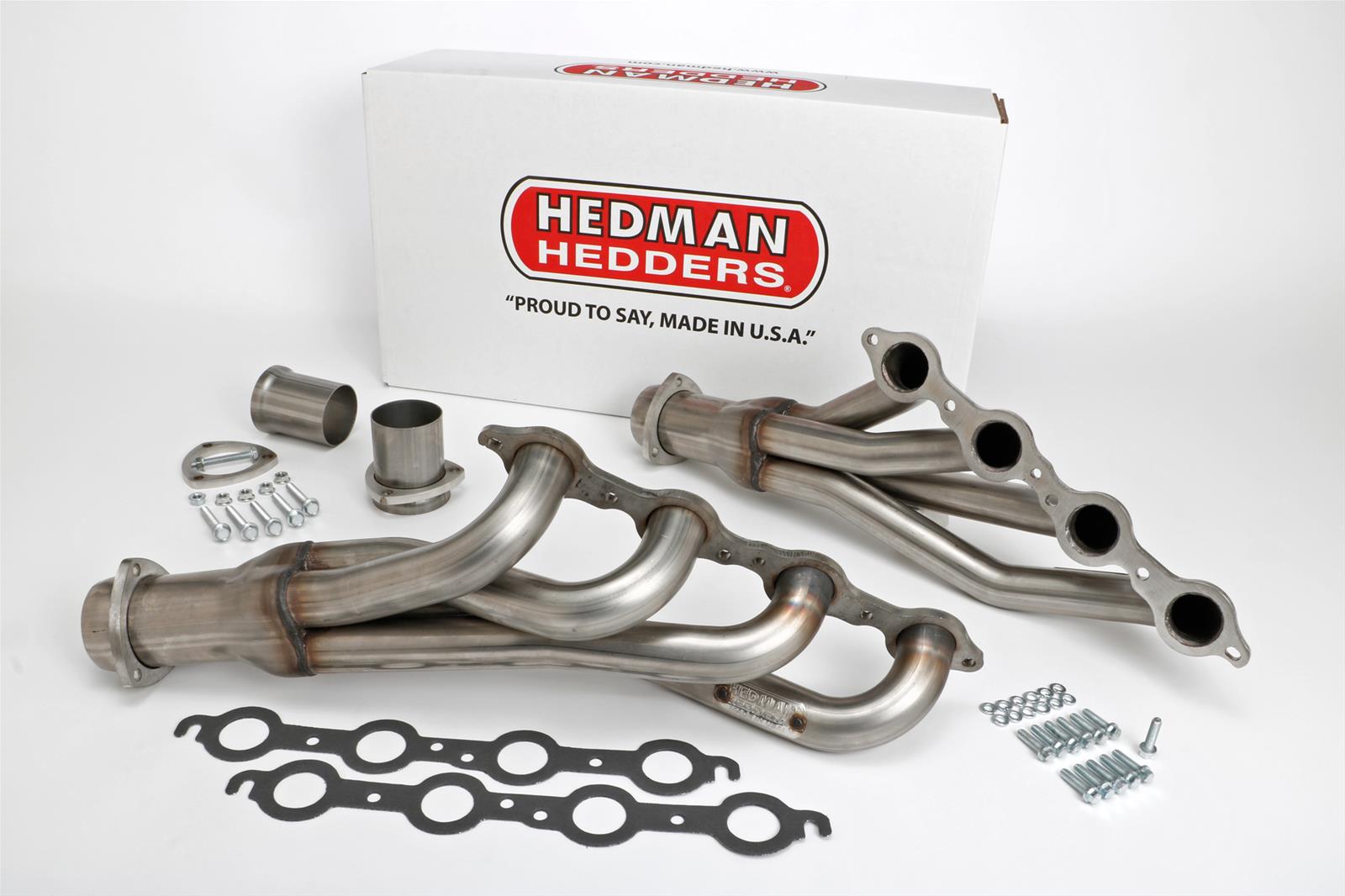 Hedman 304 Stainless Steel Headers 62740 Headers, Mid-Length, Steel, Natural, Chevrolet, GMC, Gen III/IV LS, Pair thumbnail 2