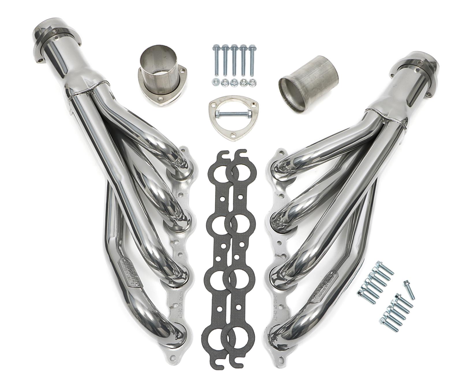 Hedman 304 Stainless Steel Headers 62746 Headers, Mid-Length, Steel, Silver Ceramic Coated, Chevrolet, GMC, Gen III/IV LS, Pair thumbnail 2
