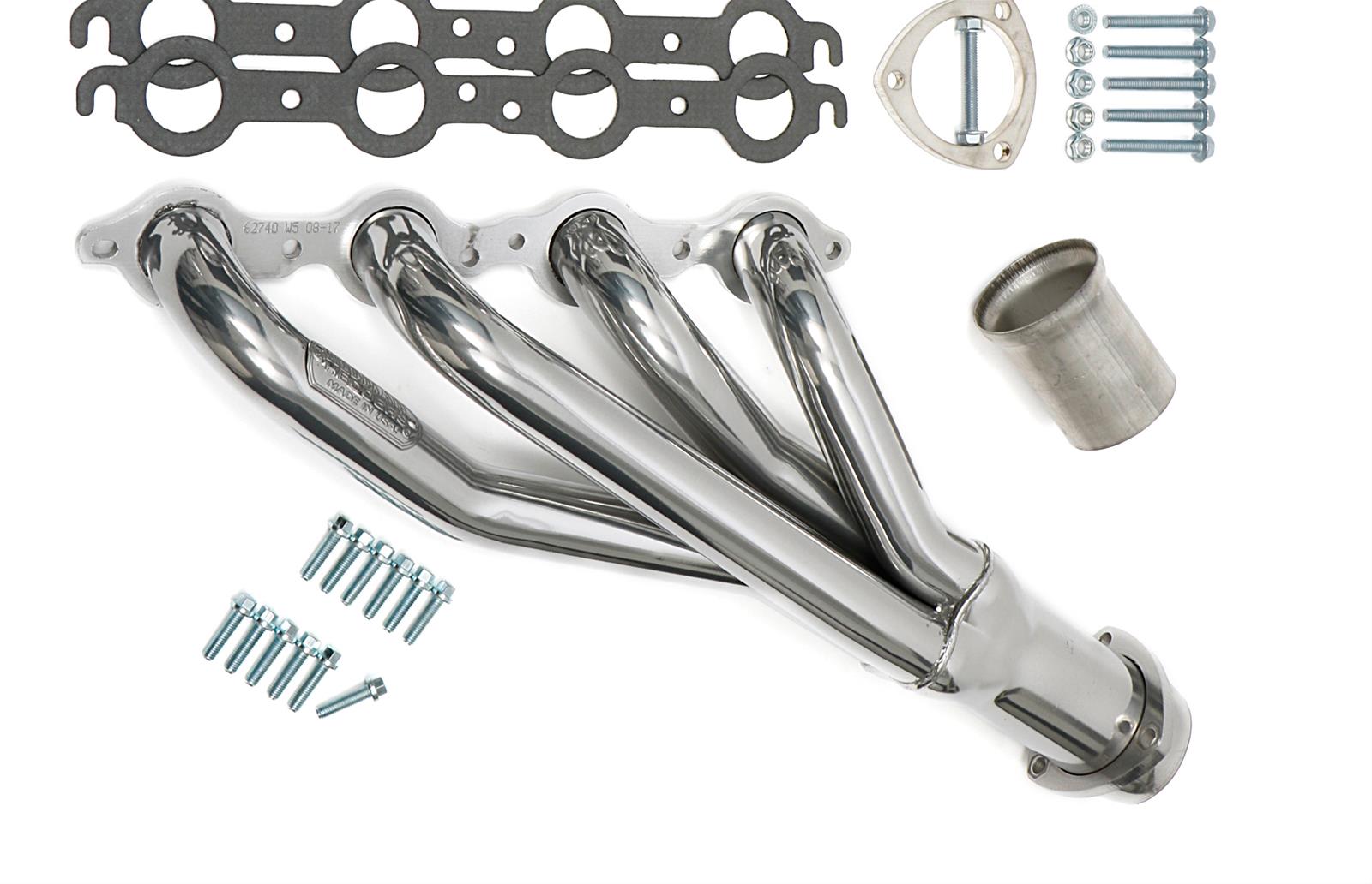 Hedman 304 Stainless Steel Headers 62746 Headers, Mid-Length, Steel, Silver Ceramic Coated, Chevrolet, GMC, Gen III/IV LS, Pair thumbnail 6