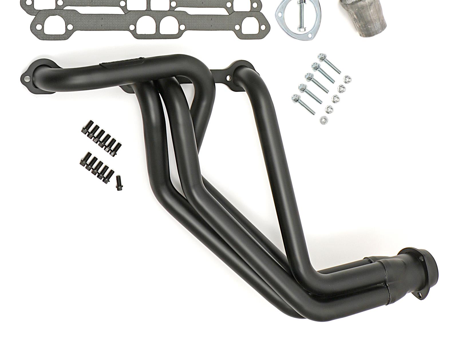Hedman Street Headers 63099 Headers, Street, Long Tube, Steel, Black Ceramic Coated, Chevy, GMC, Small Block, Pair