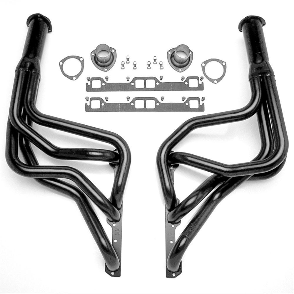 Hedman Street Headers for 1964-1977 MALIBU, EL CAMINO, 1964-1973 CHEVELLE - 63101 Headers, Street, Long Tube, Steel, Black Ceramic Coated, Chevy, Small Block, Pair thumbnail 3