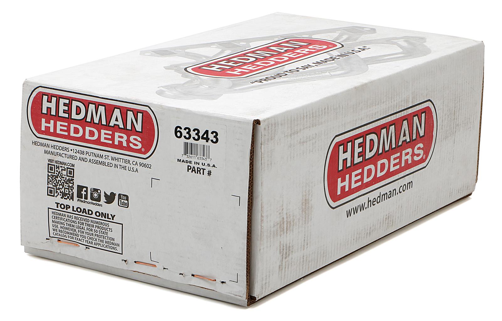 Hedman Elite Extreme-Duty Headers 63343 Headers, Extreme-Duty, Mid-Length, Steel, Black Ceramic Coated, Jeep, Chevy Small Block, Pair thumbnail 5