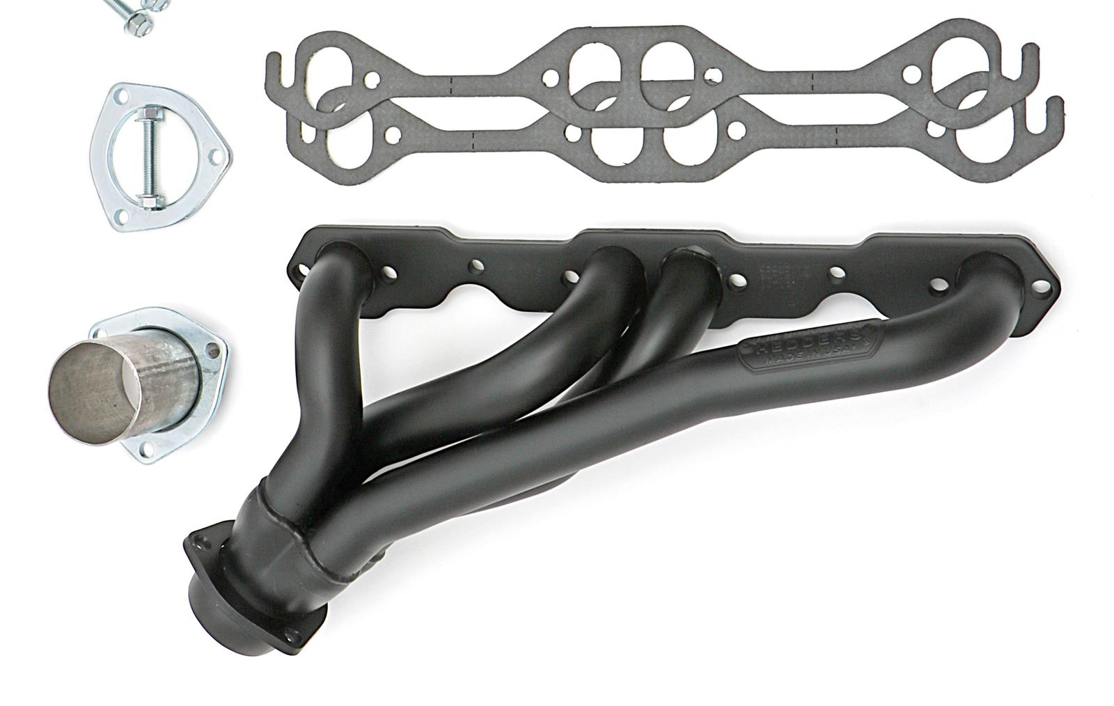 Hedman Elite Extreme-Duty Headers 63343 Headers, Extreme-Duty, Mid-Length, Steel, Black Ceramic Coated, Jeep, Chevy Small Block, Pair thumbnail 7