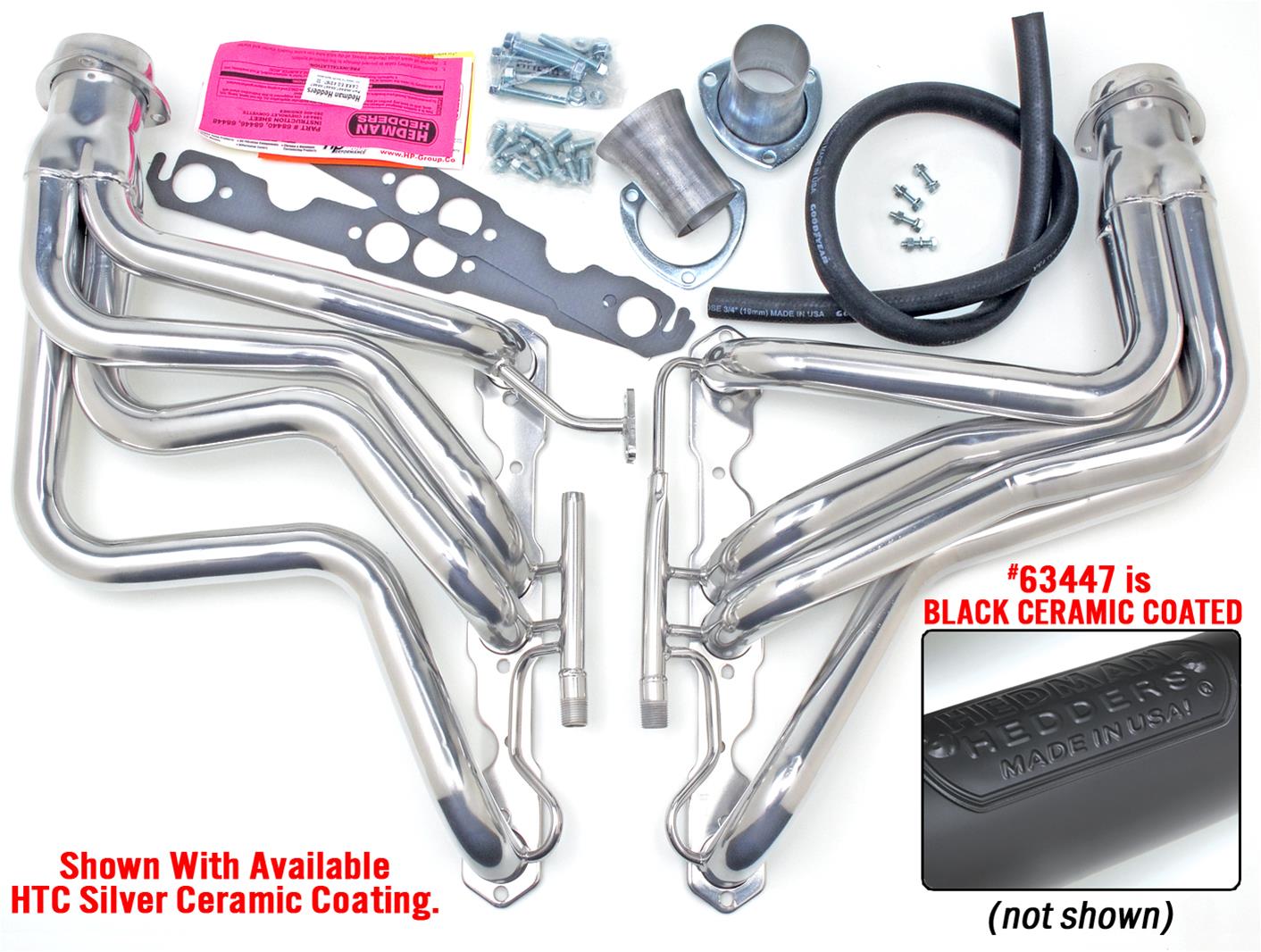 Hedman Street Headers 63447 Headers, Street, Long Tube, Steel, Black Ceramic Coated, Chevy, 5.7L, Pair thumbnail 2