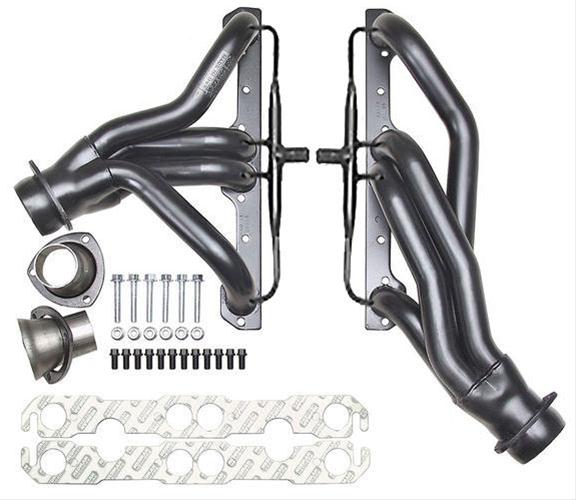 Hedman Street Headers 63641 Headers, Street, Mid-Length, Steel, Black Ceramic Coated, Chevy, Pontiac, Small Block, Pair thumbnail 3
