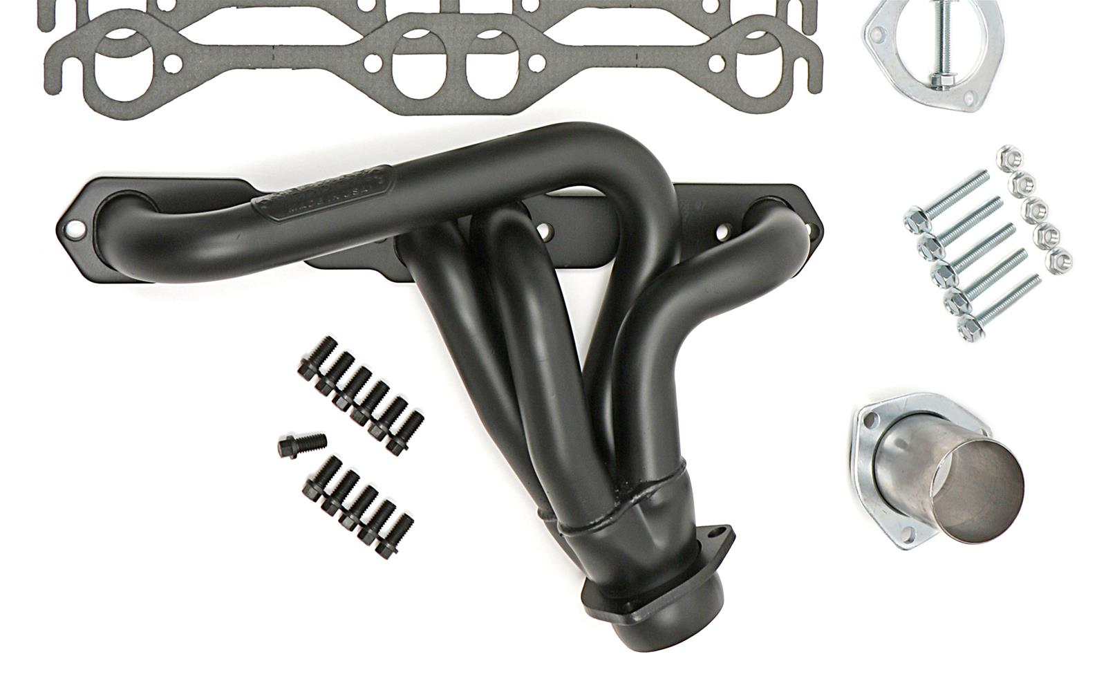 Hedman Elite Extreme-Duty Headers 63678 Headers, Extreme-Duty, Mid-Length, Steel, Black Ceramic Coated, Jeep, Chevy Small Block, Pair thumbnail 5