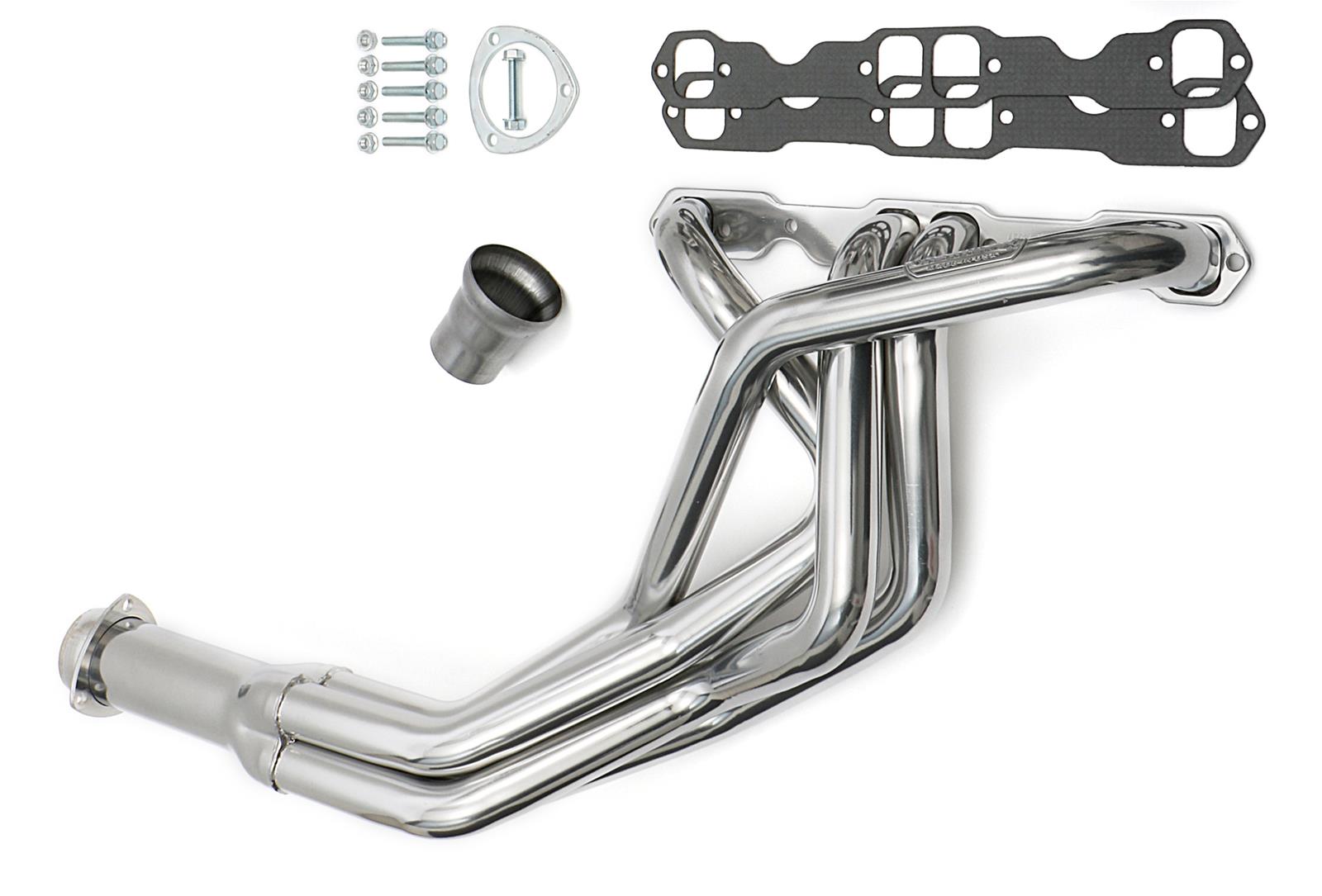 Hedman Street Headers 66004 Headers, Street, Long Tube, Steel, Silver Ceramic Coated, Chevy, Small Block, Pair thumbnail 4