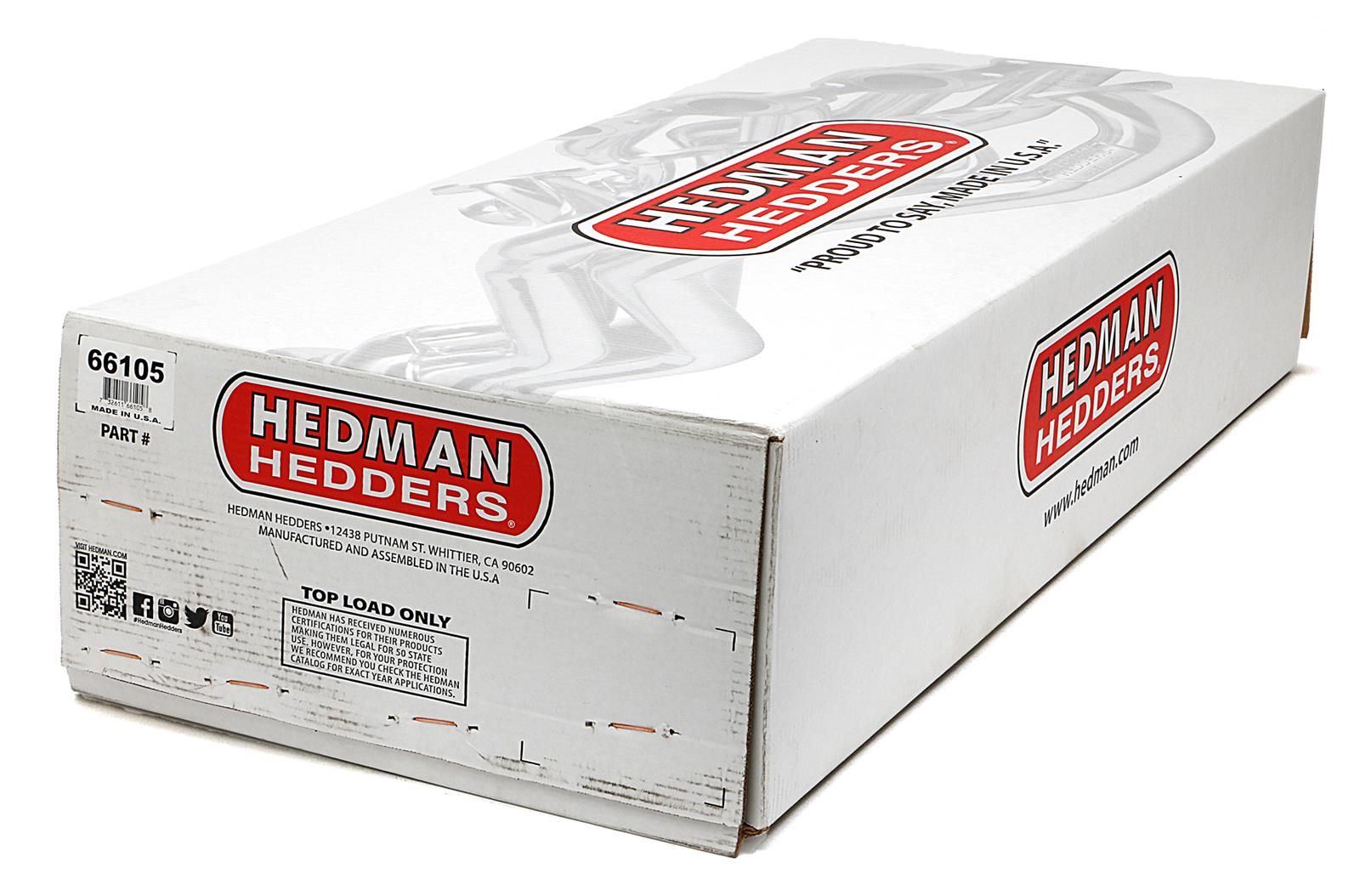 Hedman Street Headers 66105 Headers, Street, Long Tube, Steel, Silver Ceramic Coated, Chevy, 396, 402, 427, 454, Pair thumbnail 2