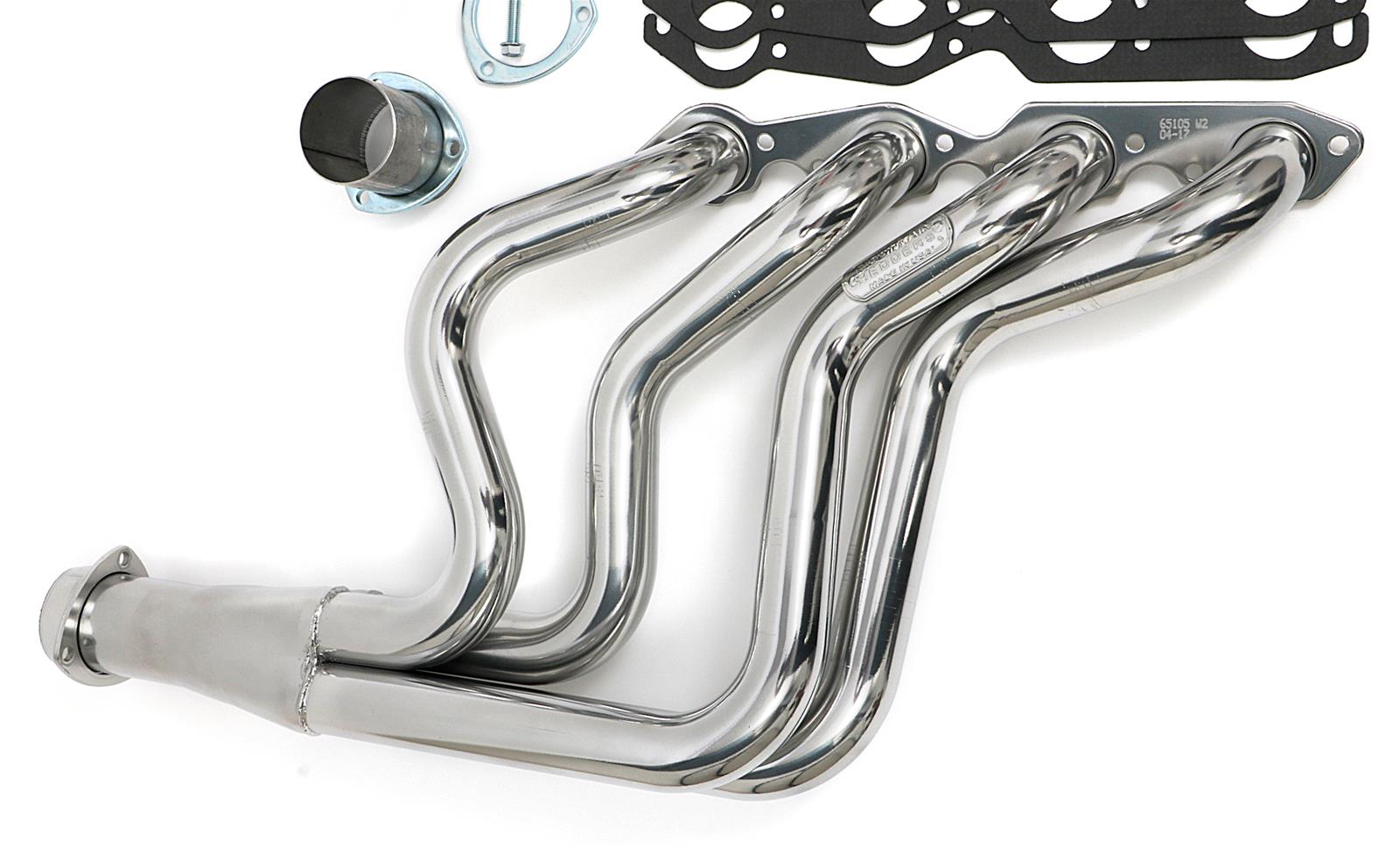 Hedman Street Headers 66105 Headers, Street, Long Tube, Steel, Silver Ceramic Coated, Chevy, 396, 402, 427, 454, Pair thumbnail 4