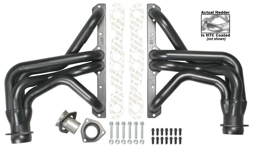Hedman Street Headers 66237 Headers, Street, Long Tube, Steel, Silver Ceramic Coated, Chevy, GMC, Small Block, Pair