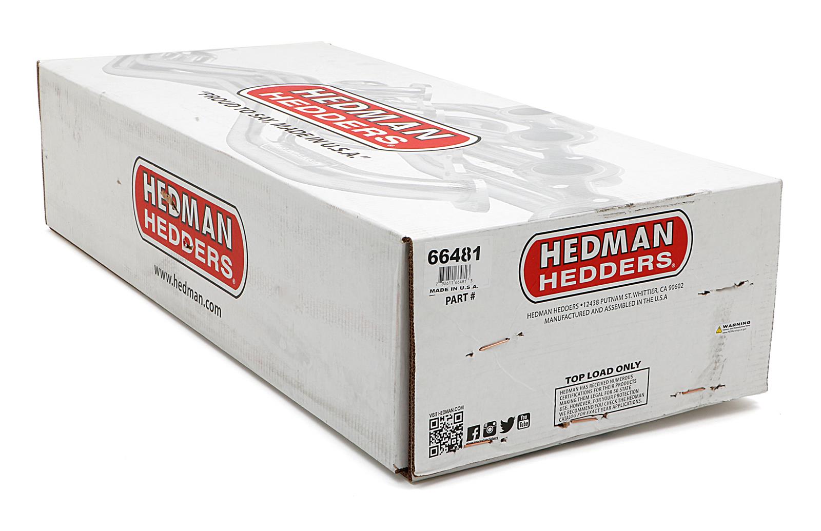 Hedman Street Headers for 1982 CAMARO, 1982-1991 FIREBIRD - 66481 Headers, Street, Mid-Length, Steel, Silver Ceramic Coated, Chevy, Pontiac, Small Block, Pair thumbnail 6