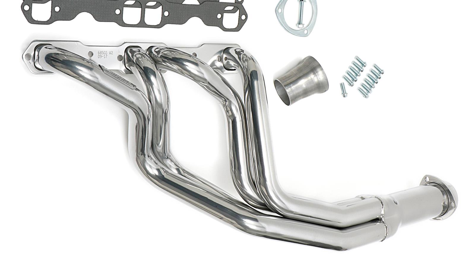Hedman Street Headers 66503 Headers, Street, Long Tube, Steel, Silver Ceramic Coated, Chevy, Small Block, Pair thumbnail 4