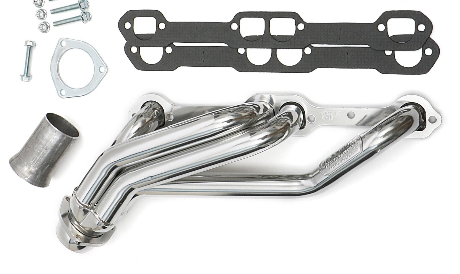 Hedman Hot Rodz Engine Swap Headers 66539 Headers, Swap, Mid-Length, Steel, Silver Ceramic Coated, Chevy, GMC, Small Block, Pair thumbnail 5