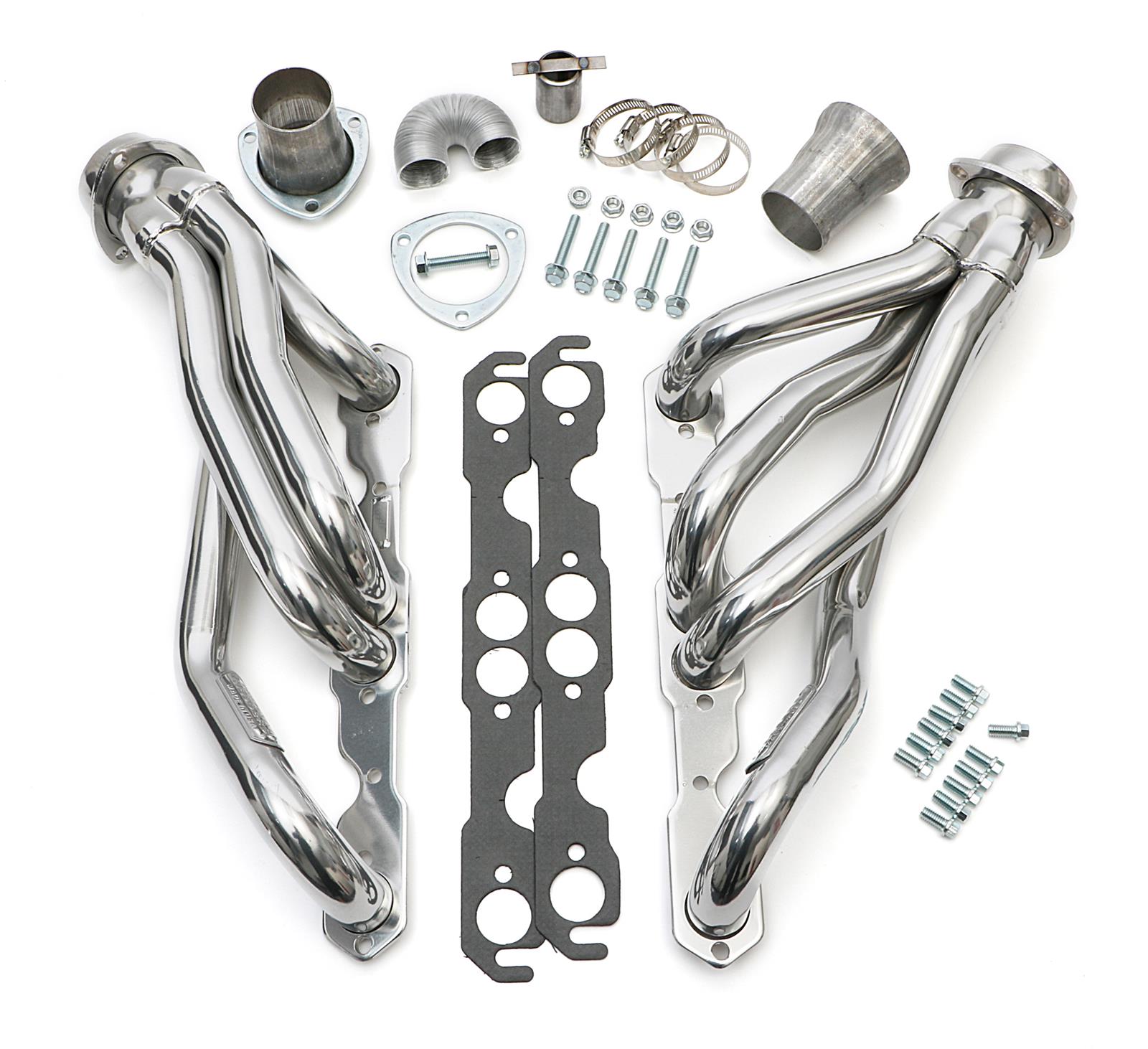 Hedman Street Headers 66607 Headers, Street, Mid-Length, Steel, Silver Ceramic Coated, Buick, Chevy, Oldsmobile, Small Block, Pair