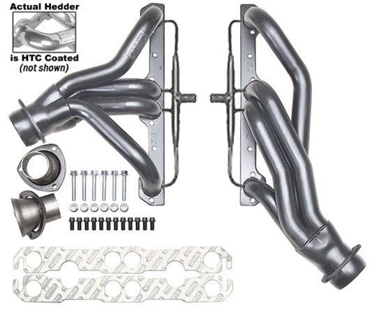 Hedman Street Headers 66641 Headers, Street, Mid-Length, Steel, Silver Ceramic Coated, Chevy, Pontiac, Small Block, Pair thumbnail 4