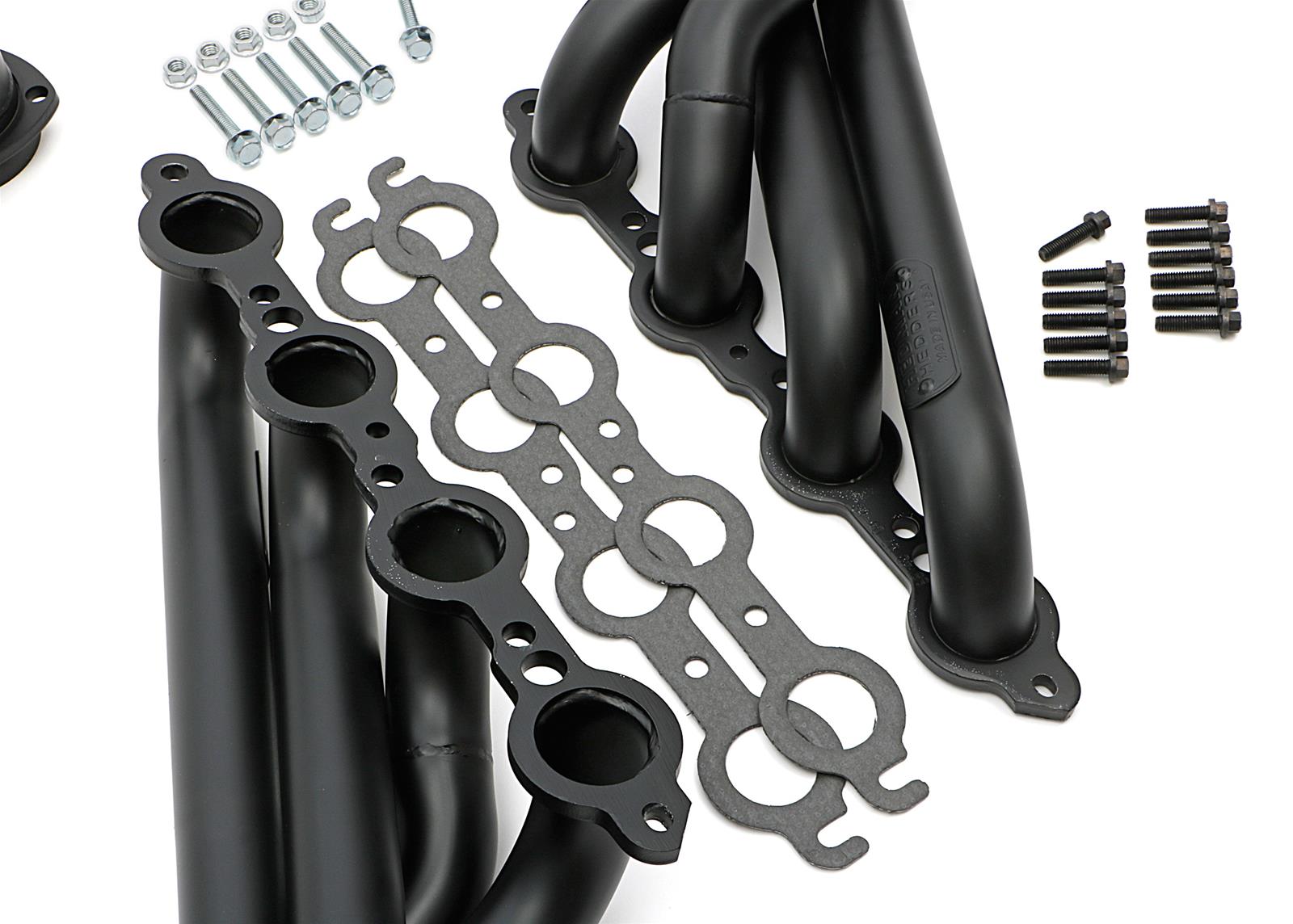 Hedman LS Engine Swap Black Maxx Headers 68143 Headers, Mid-Length, Steel, Ceramic Coated, Buick, Chevrolet, GMC, Oldsmobile, Pontiac, Engine, Pair thumbnail 3