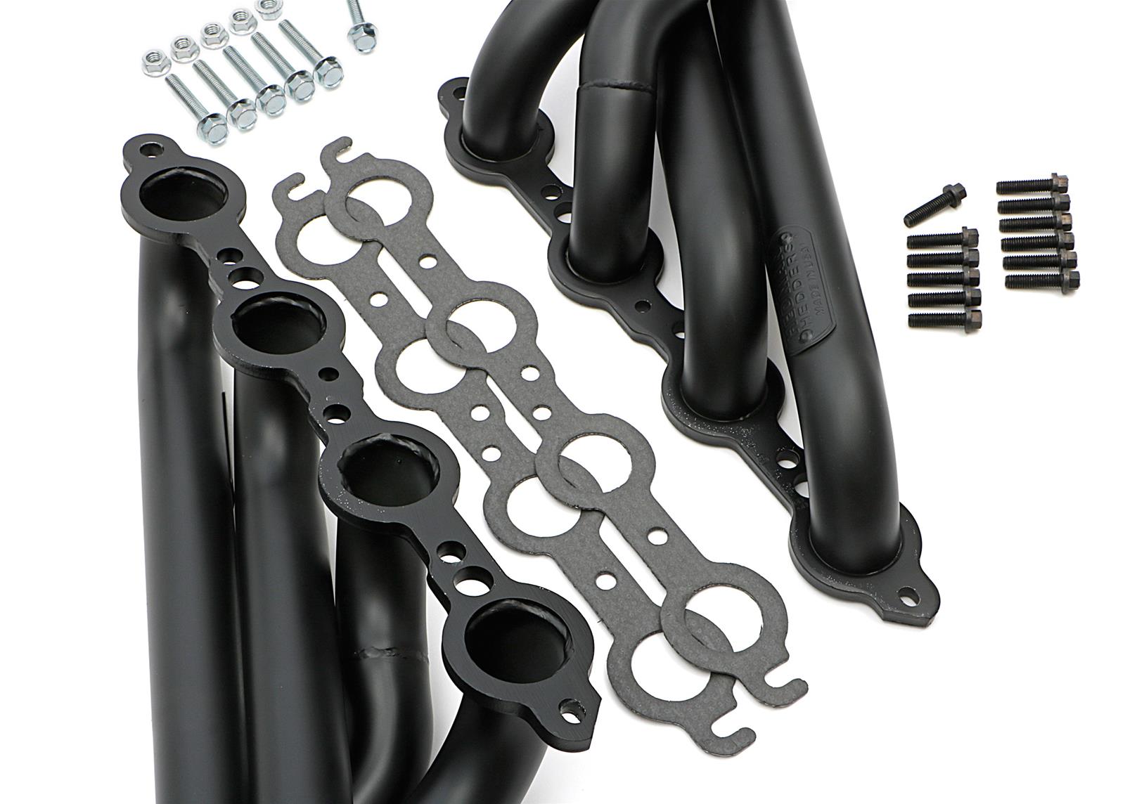 Hedman LS Engine Swap Black Maxx Headers 68143 Headers, Mid-Length, Steel, Ceramic Coated, Buick, Chevrolet, GMC, Oldsmobile, Pontiac, Engine, Pair thumbnail 4