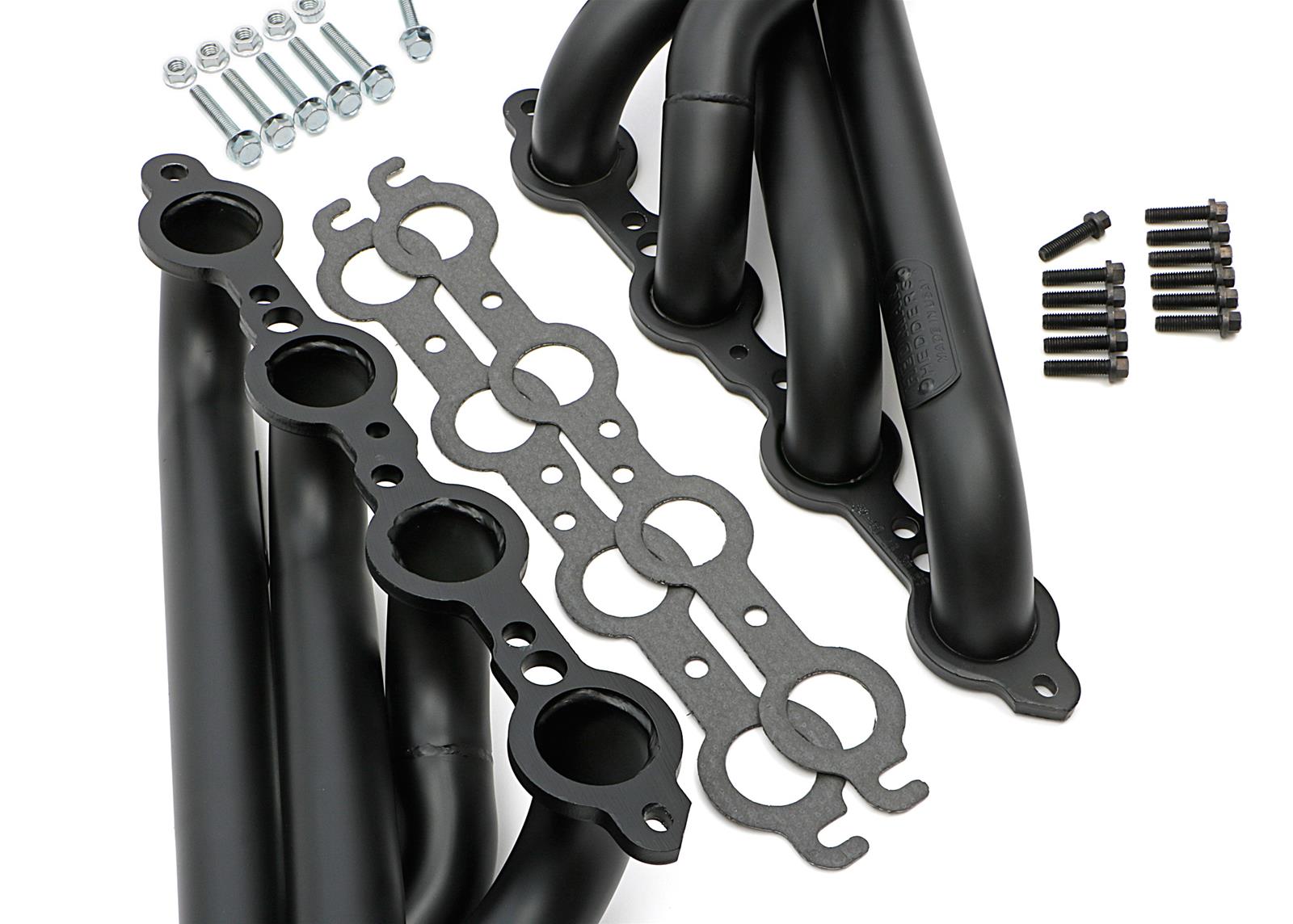Hedman LS Engine Swap Black Maxx Headers 68143 Headers, Mid-Length, Steel, Ceramic Coated, Buick, Chevrolet, GMC, Oldsmobile, Pontiac, Engine, Pair thumbnail 5