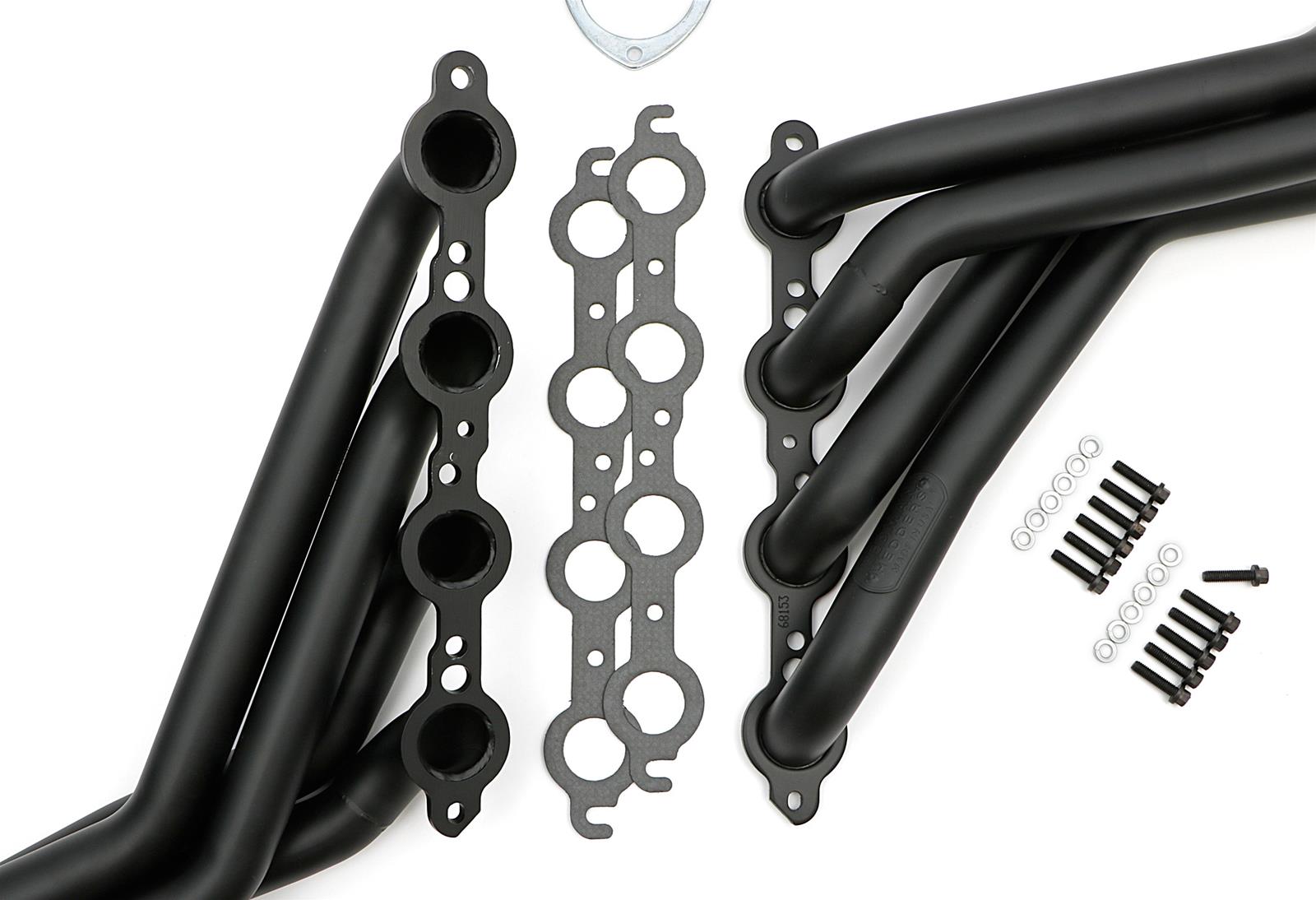 Hedman LS Engine Swap Black Maxx Headers 68153 Headers, Full Length, Steel, Ceramic Coated, Buick, Chevrolet, GMC, Oldsmobile, Pontiac, Engine, Pair thumbnail 2