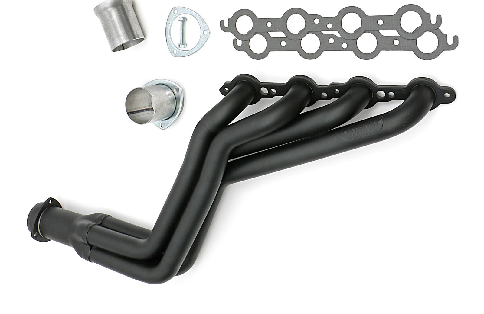 Hedman LS Engine Swap Black Maxx Headers 68153 Headers, Full Length, Steel, Ceramic Coated, Buick, Chevrolet, GMC, Oldsmobile, Pontiac, Engine, Pair thumbnail 4