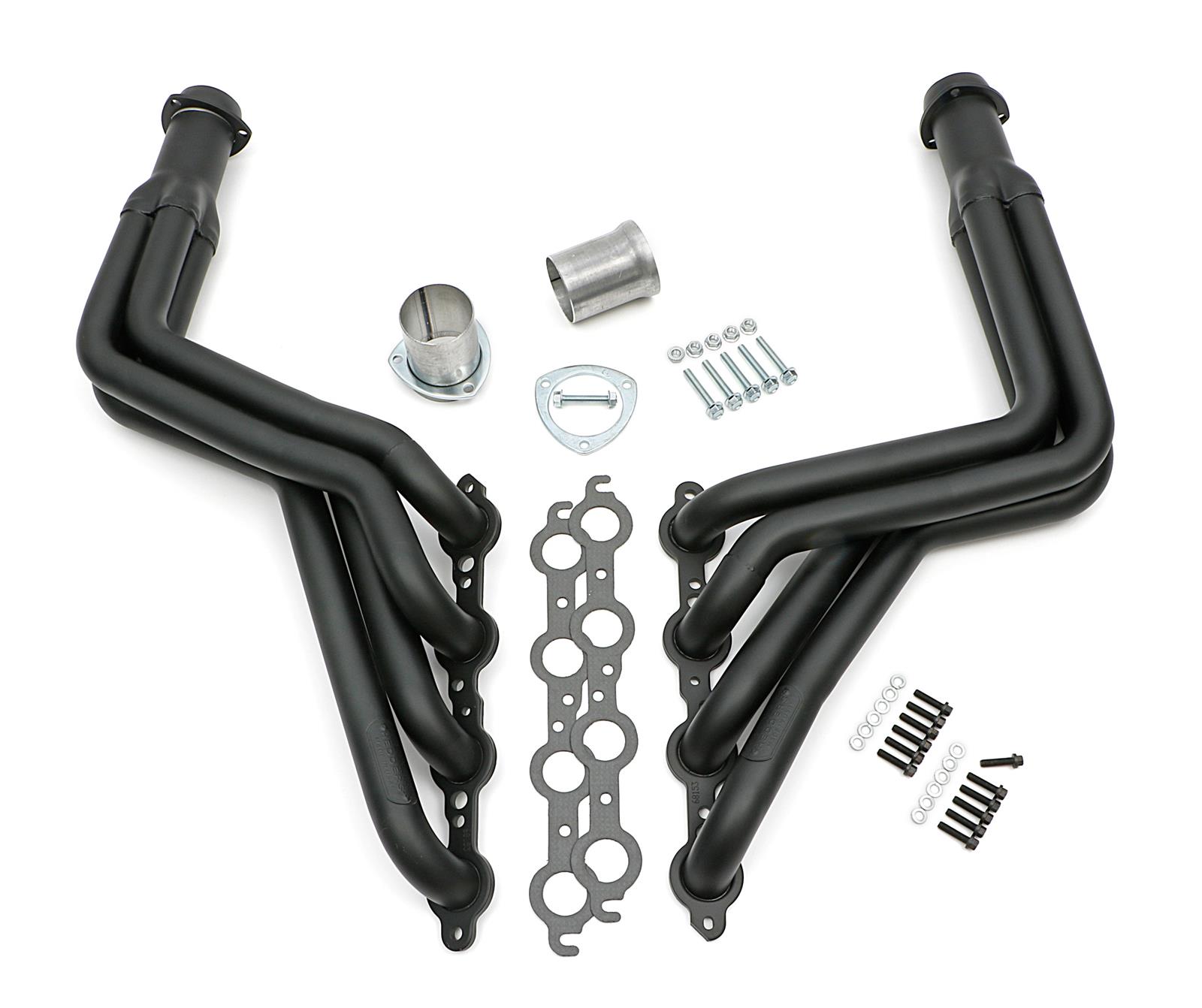 Hedman LS Engine Swap Black Maxx Headers 68153 Headers, Full Length, Steel, Ceramic Coated, Buick, Chevrolet, GMC, Oldsmobile, Pontiac, Engine, Pair