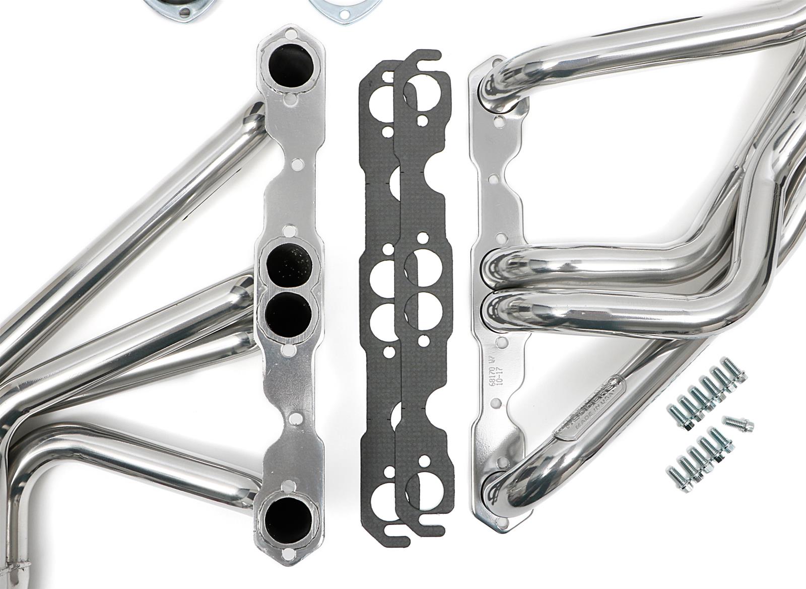 Hedman Street Headers 68176 Headers, Street, Long Tube, Steel, Silver Ceramic Coated, Chevy, Small Block, Pair thumbnail 2