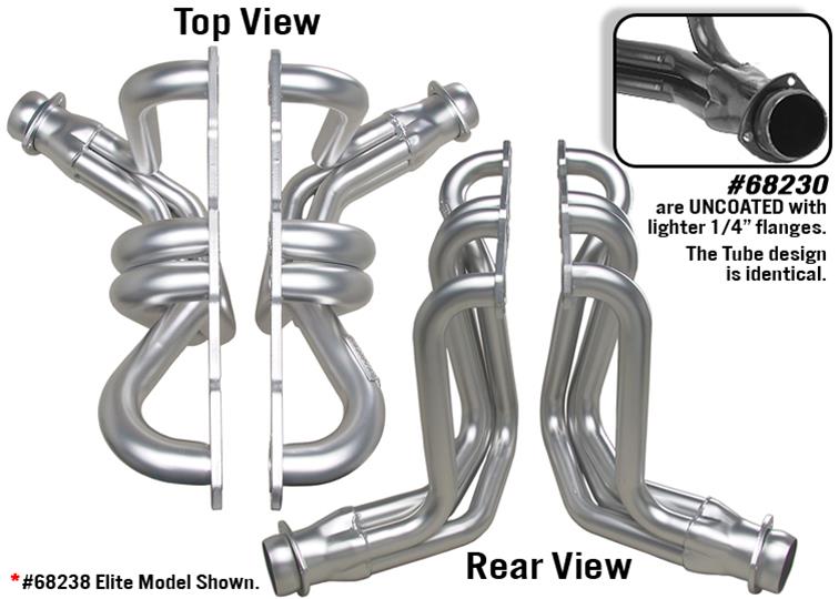 Hedman Street Headers 68230 Headers, Street, Long Tube, Steel, Temporary Paint, Chevy, 283, 327, Pair thumbnail 9