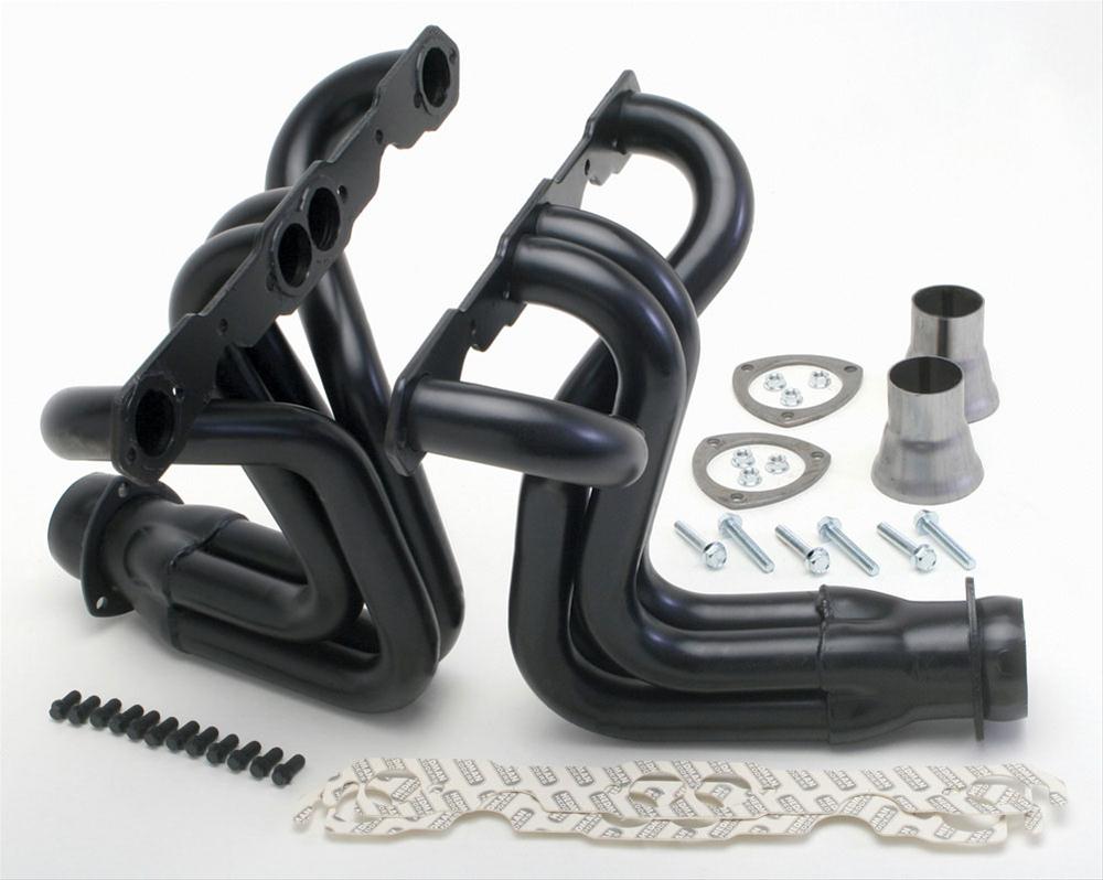 Hedman Street Headers 68283 Headers, Street, Long Tube, Side Mount, Steel, Black Ceramic Coated, Chevy, 305, 327, 350, Pair thumbnail 3