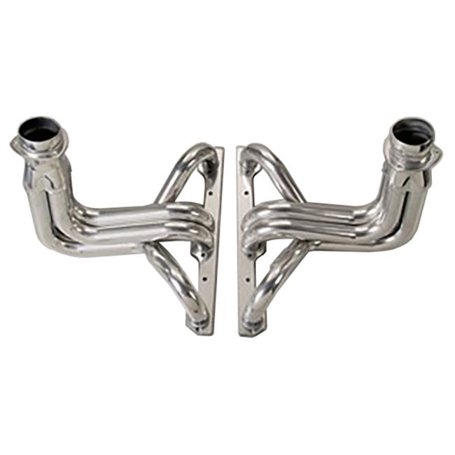 Hedman Street Headers 68286 Headers, Street, Long Tube, Side Mount, Steel, Silver Ceramic Coated, Chevy, 305, 327, 350, Pair thumbnail 4