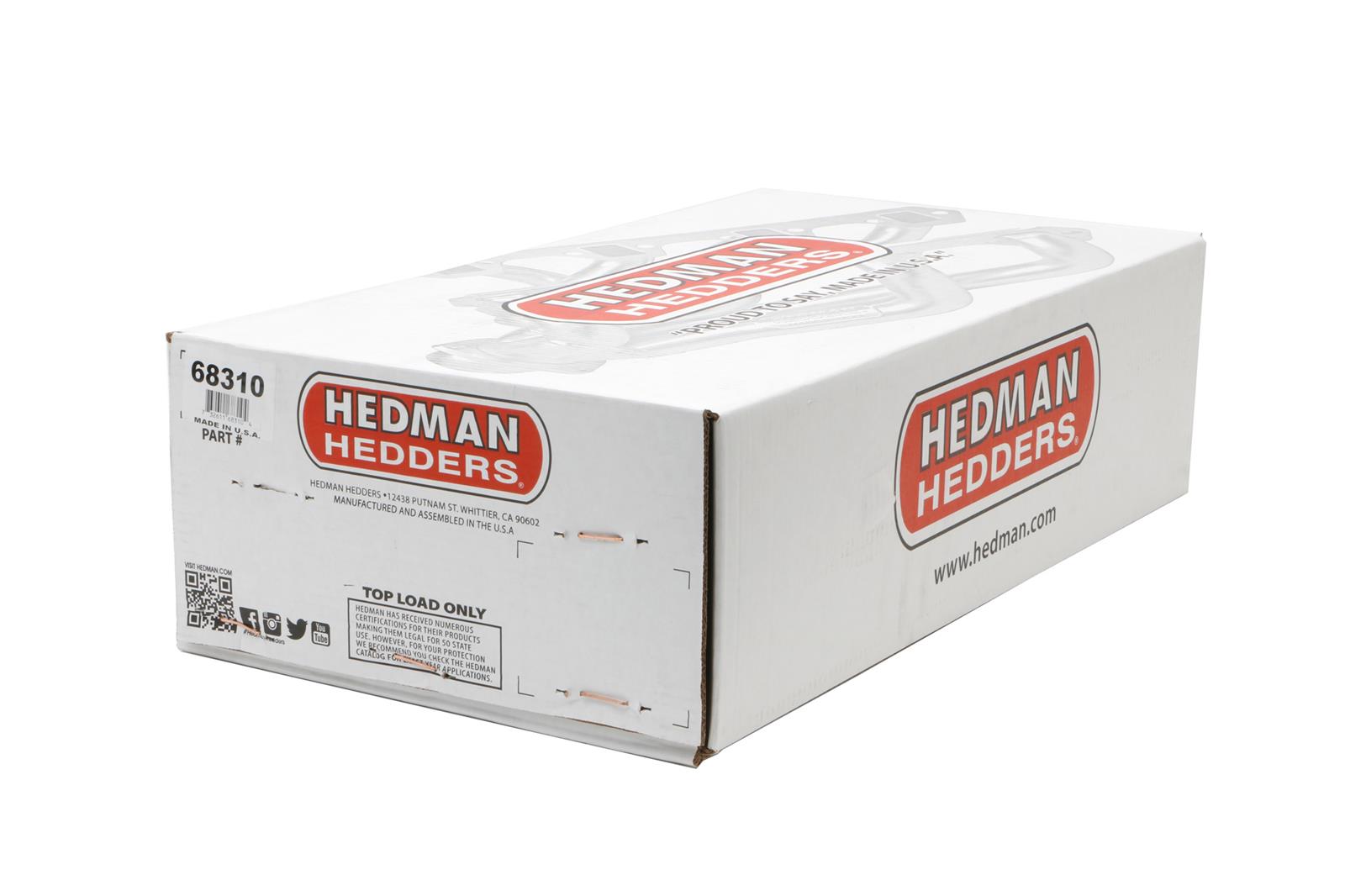 Hedman Street Headers 68310 Headers, Street, Long Tube, Steel, Temporary Paint, Buick, Chevy, Oldsmobile, Pontiac, Small Block, Pair thumbnail 4