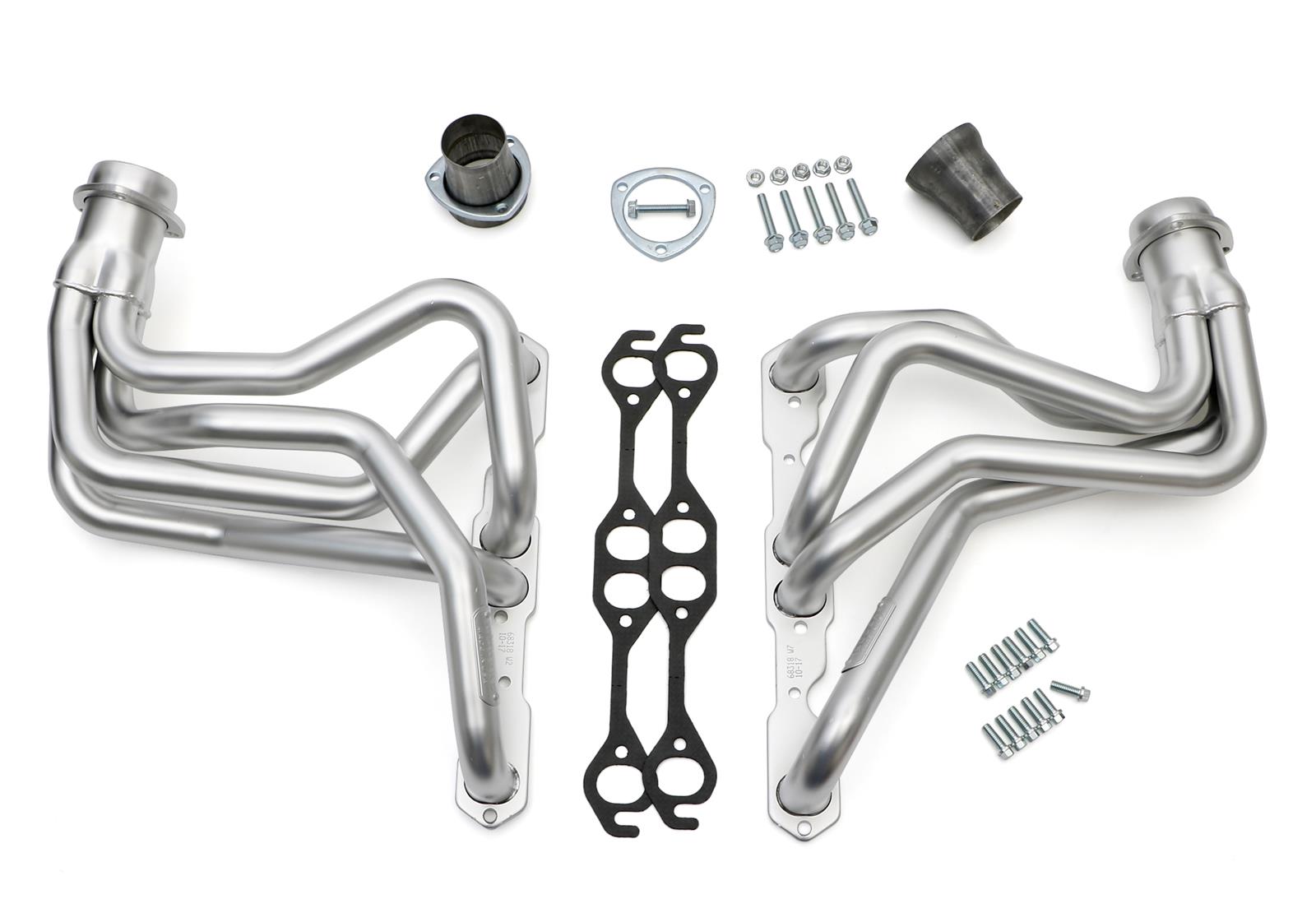 Hedman Elite Extreme-Duty Headers 68318 Headers, Extreme-Duty, Long Tube, Steel, Silver Ceramic Coated, Buick, Chevy, Olds, Pontiac, Small Block, Pair thumbnail 4