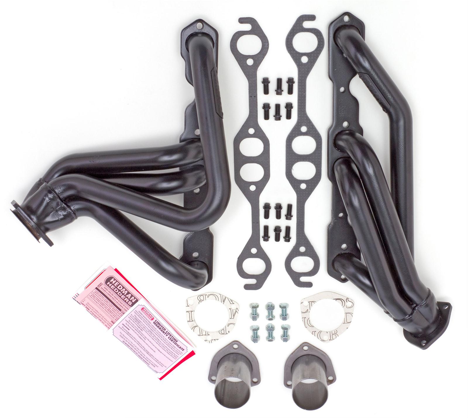 Hedman Specialty and Engine Swap Headers 68333 Headers, Swap, Mid-Length, Steel, Black Ceramic Coated, Chevy, Oldsmobile, Pontiac, Pair