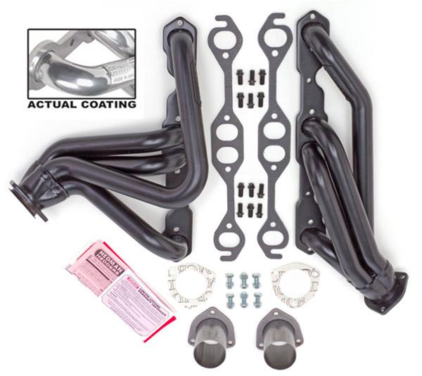 Hedman Specialty and Engine Swap Headers 68336 Headers, Swap, Mid-Length, Steel, Silver Ceramic Coated, Chevy, Oldsmobile, Pontiac, Small Block, Pair thumbnail 4