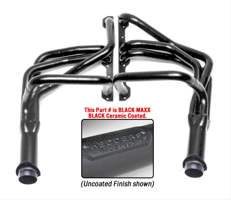 Hedman Specialty and Engine Swap Headers 68343 Headers, Swap, Long Tube, Steel, Black Ceramic Coated, Chevy, Pontiac, Pair thumbnail 3