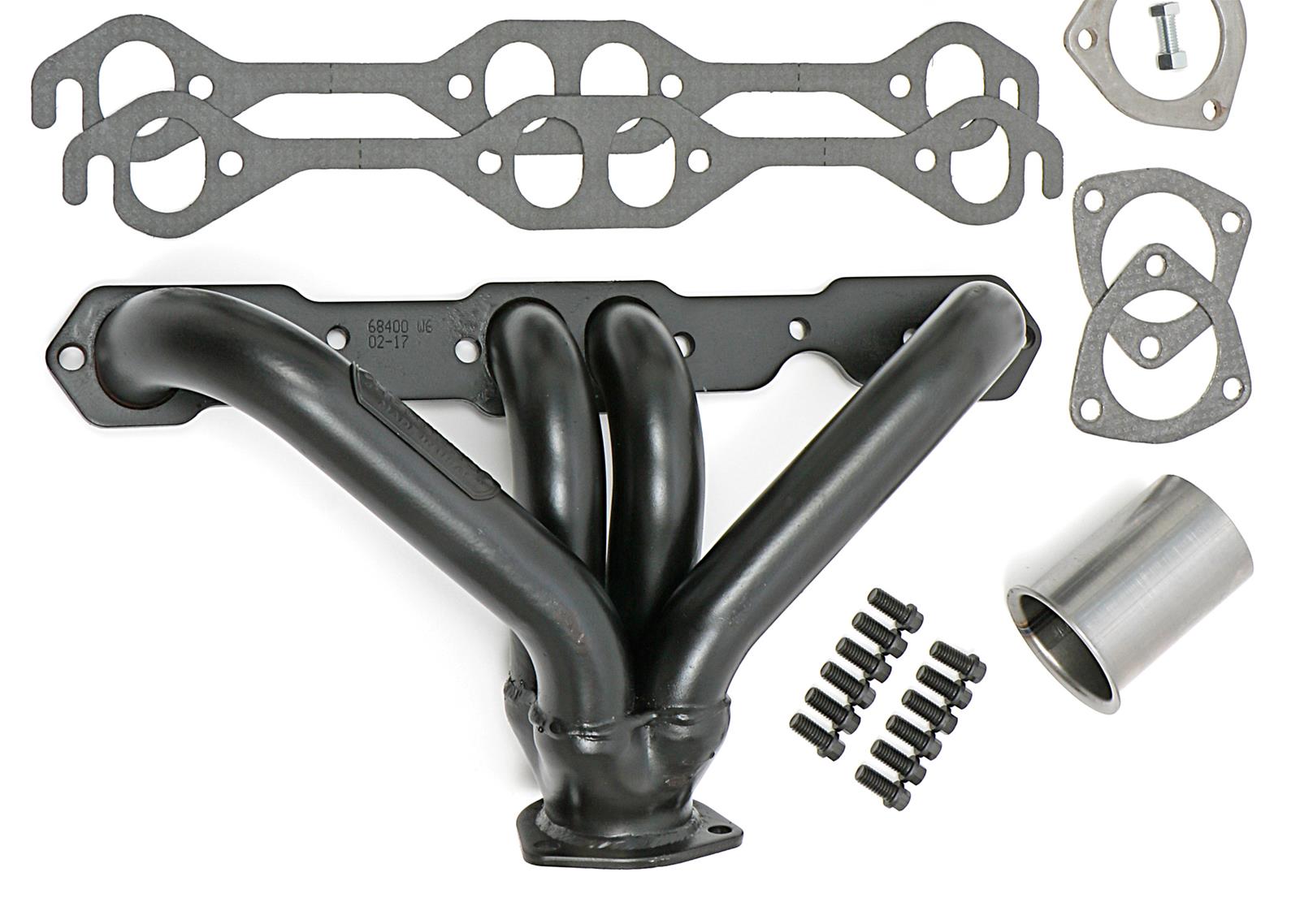 Hedman Traditional Block Hugger Headers for 1923-1949 STREET ROD - 68400 Headers, Traditional, Hugger, Steel, Temporary Paint, Chevy, Small Block, Pair thumbnail 3