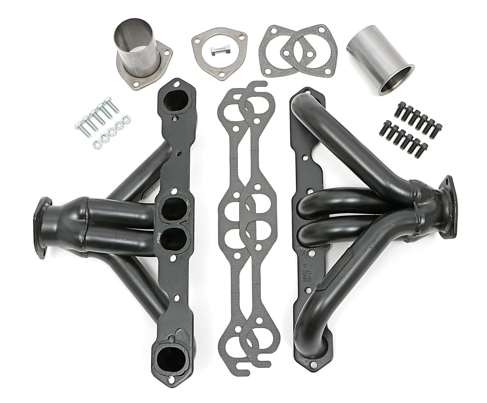 Hedman Traditional Block Hugger Headers for 1923-1949 STREET ROD - 68400 Headers, Traditional, Hugger, Steel, Temporary Paint, Chevy, Small Block, Pair