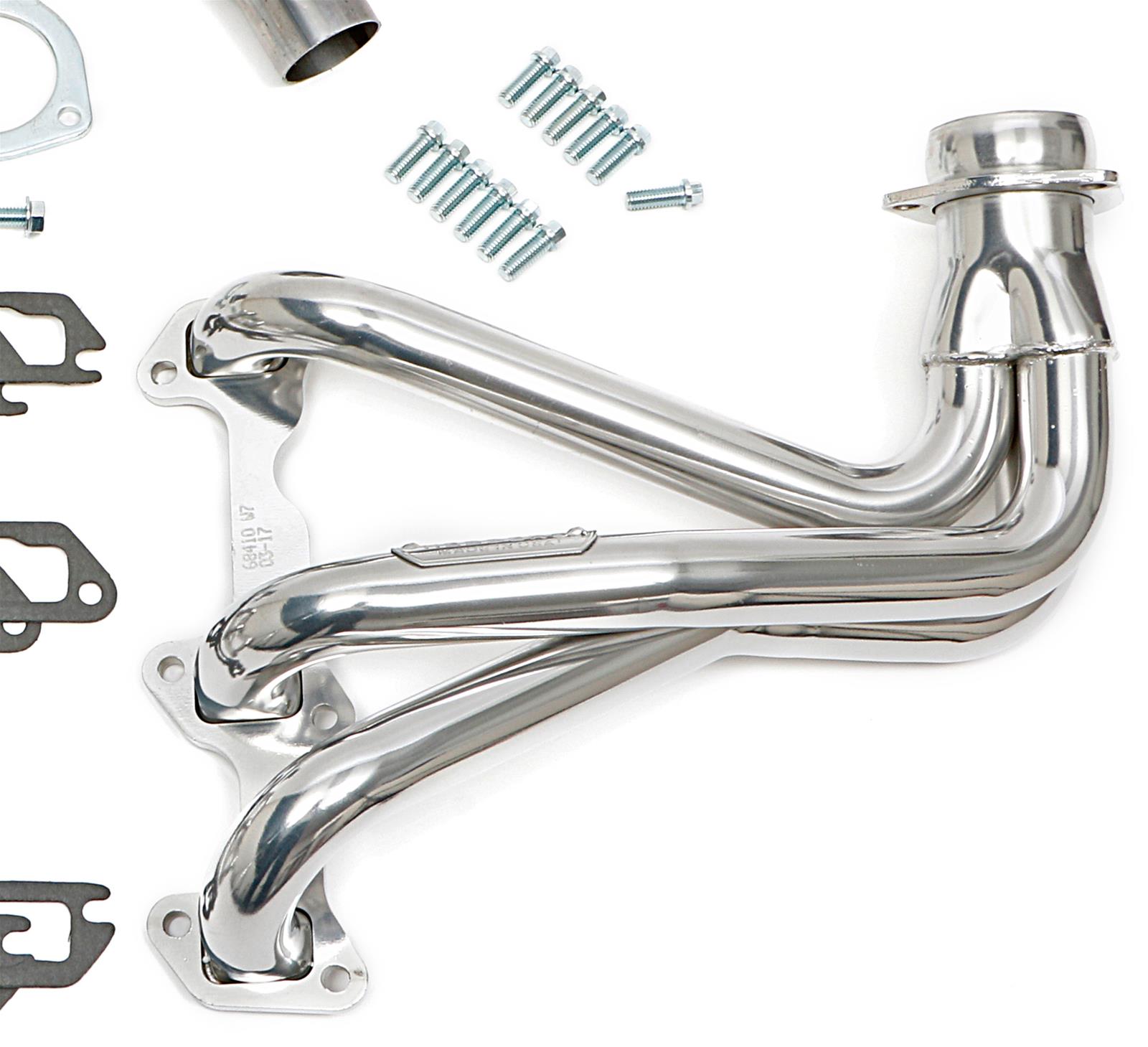 Hedman Street Headers 68416 Headers, Street, Long Tube, Steel, Silver Ceramic Coated, Buick, Chevy, Oldsmobile, Pontiac, 3.8L, Pair