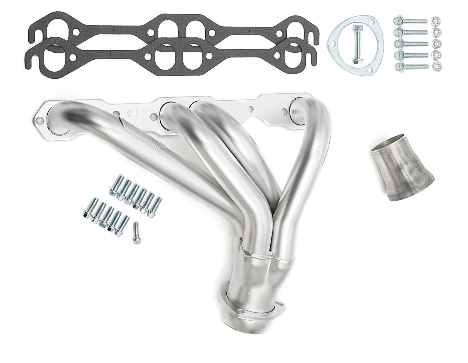 Hedman Elite Extreme-Duty Headers 68478 Headers, Extreme-Duty, Mid-Length, Steel, Silver Ceramic Coated, Chevy, Pontiac, 5.0L, 5.7L, Pair thumbnail 2