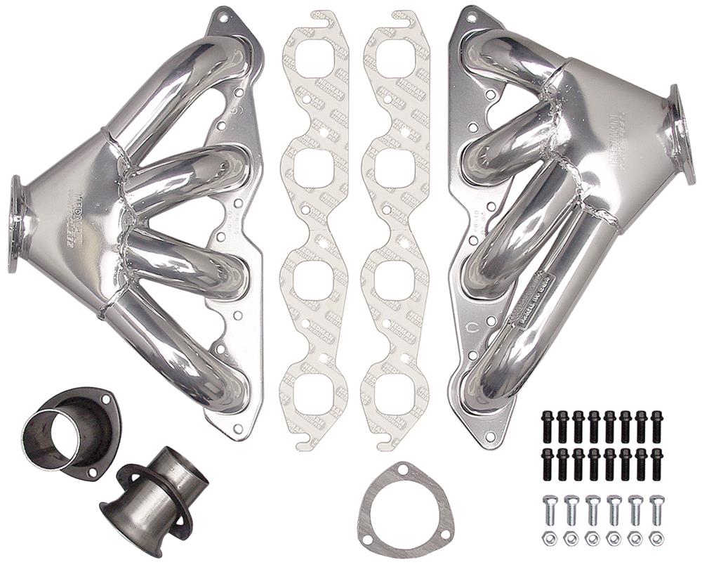 Hedman Tight Tubes Street Rod Headers for 1923-1949 STREET ROD - 68516 Headers, Rod, Block Hugger, Steel, Silver Ceramic Coated, Chevy, Big Block, Pair thumbnail 3