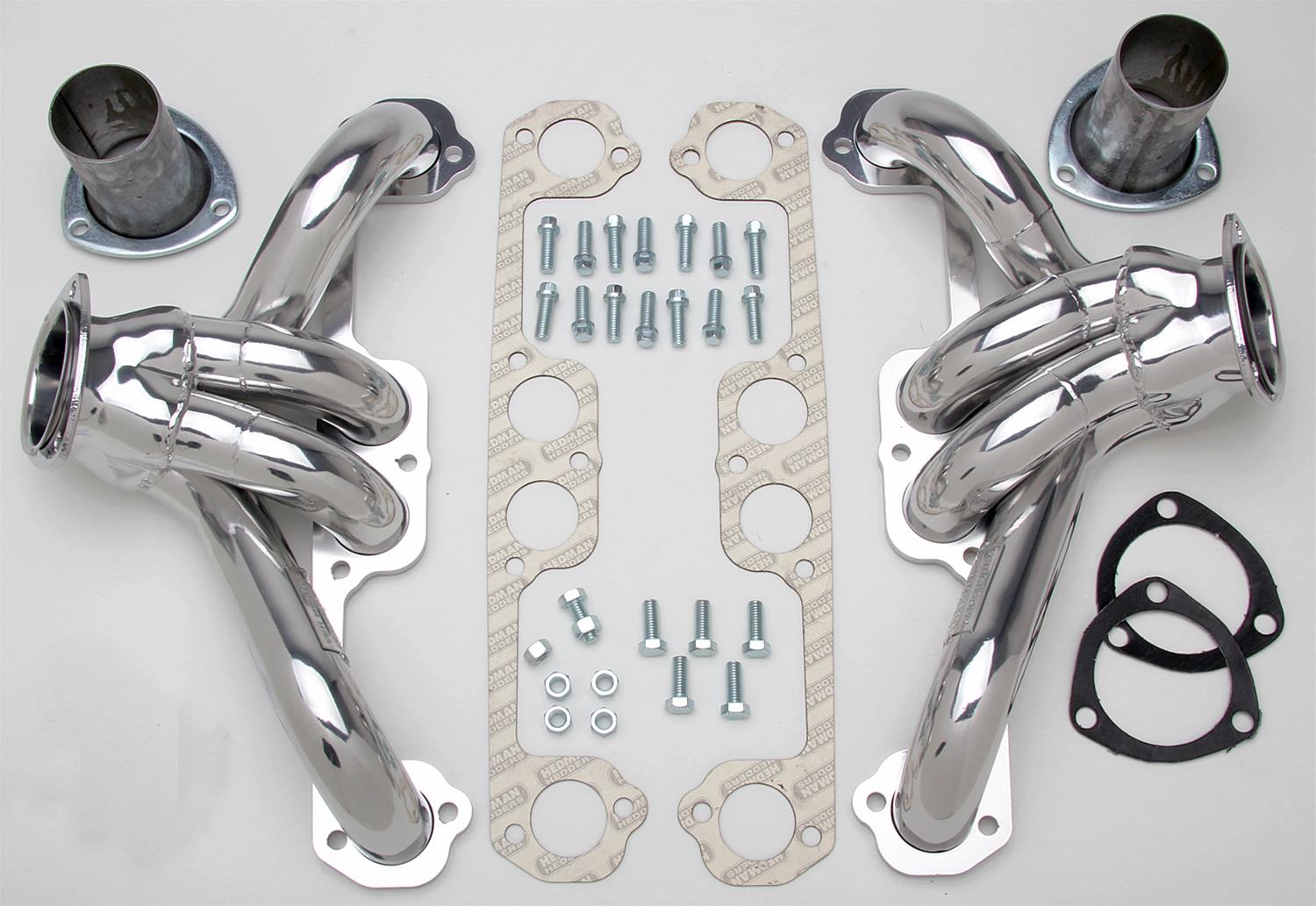 Hedman Traditional Block Hugger Headers 68536 Headers, Traditional, Hugger, Steel, Silver Ceramic Coated, Chevy W-Block, Pair thumbnail 2