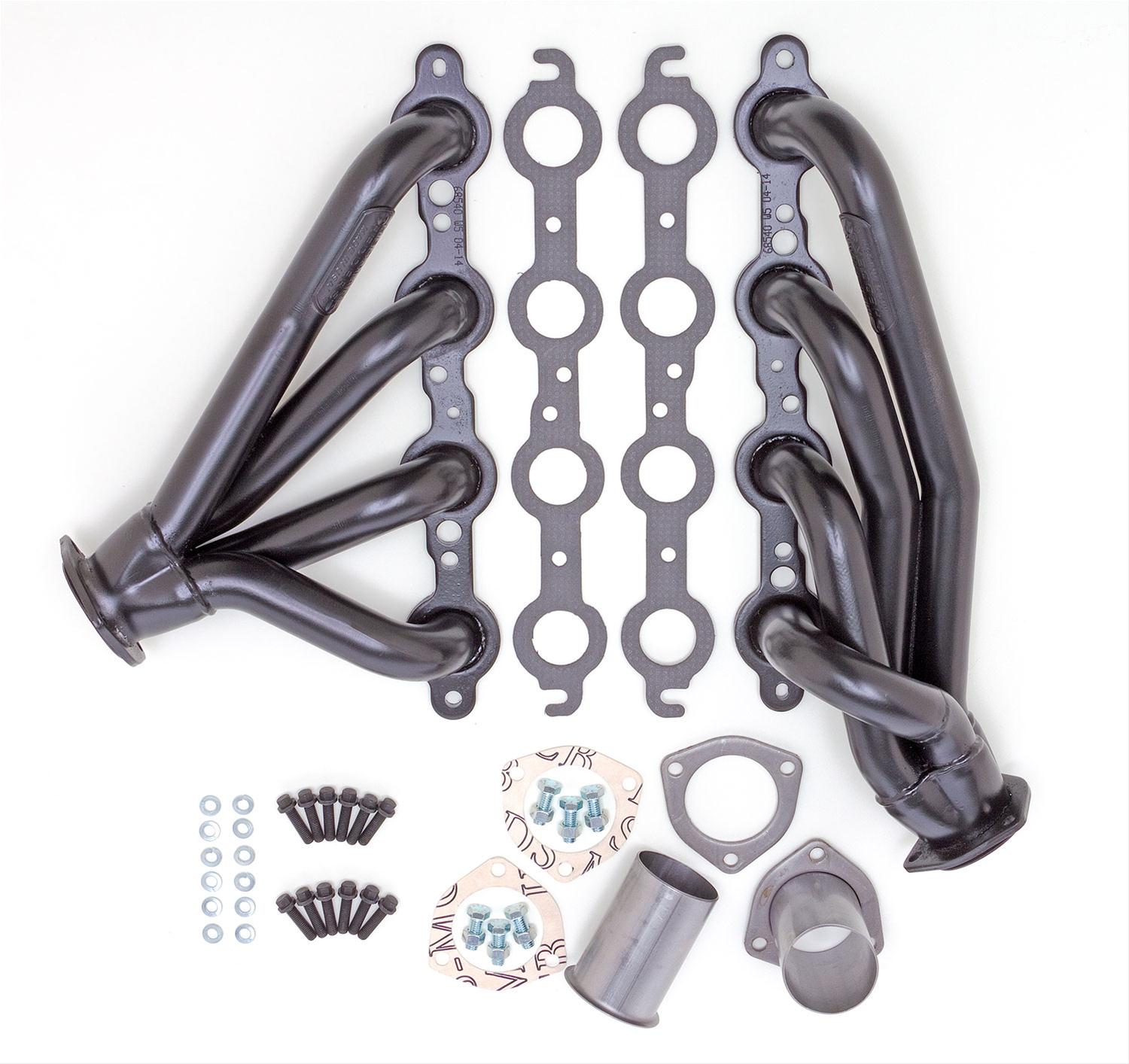 Hedman Specialty and Engine Swap Headers 68543 Headers, Swap, Mid-Length, Steel, Black Ceramic Coated, Chevy, GMC, Pair thumbnail 5