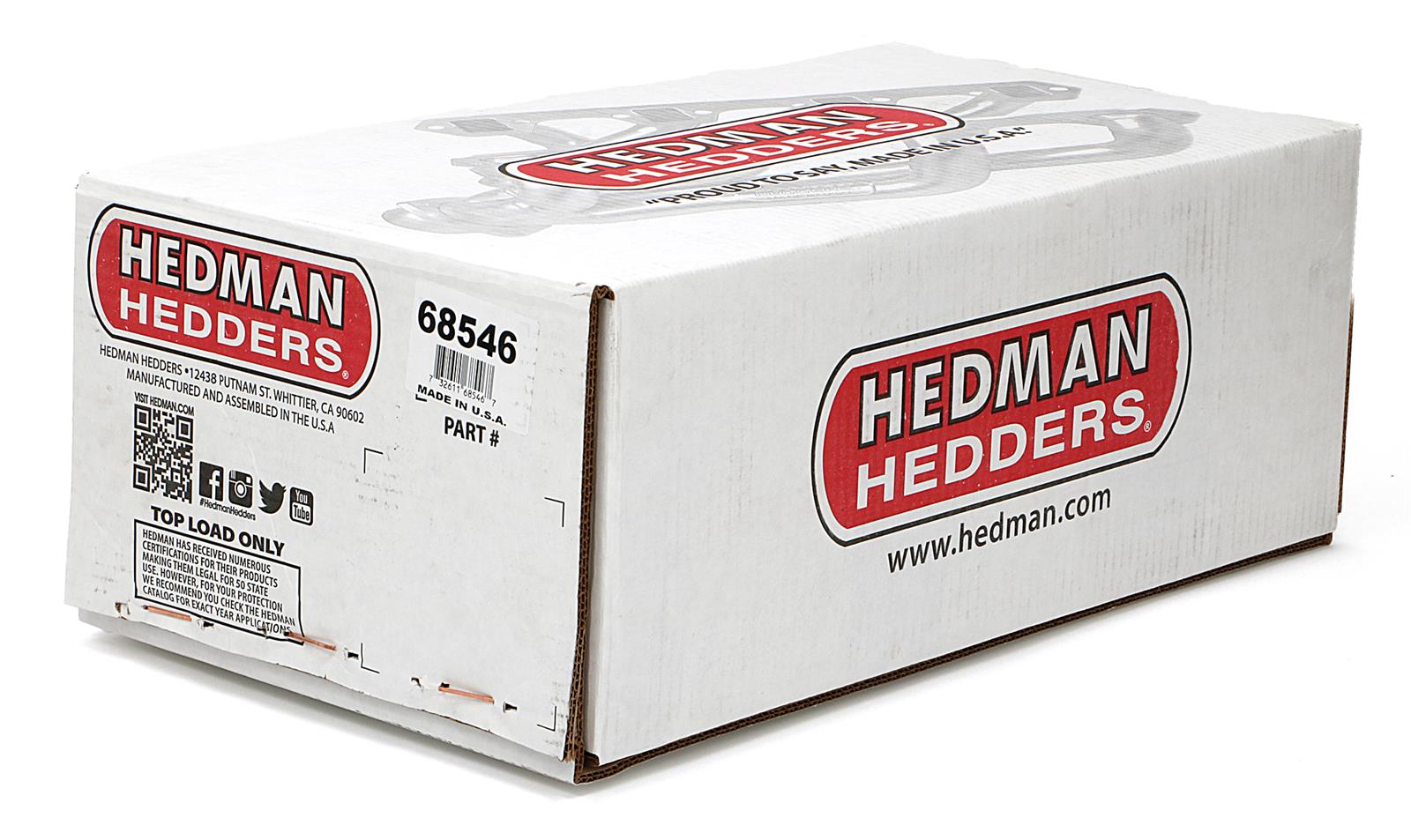 Hedman Specialty and Engine Swap Headers 68546 Headers, Swap, Mid-Length, Steel, Silver Ceramic Coated, Buick, Chevy, Oldsmobile, Pontiac, Small Block LS, Pair thumbnail 4