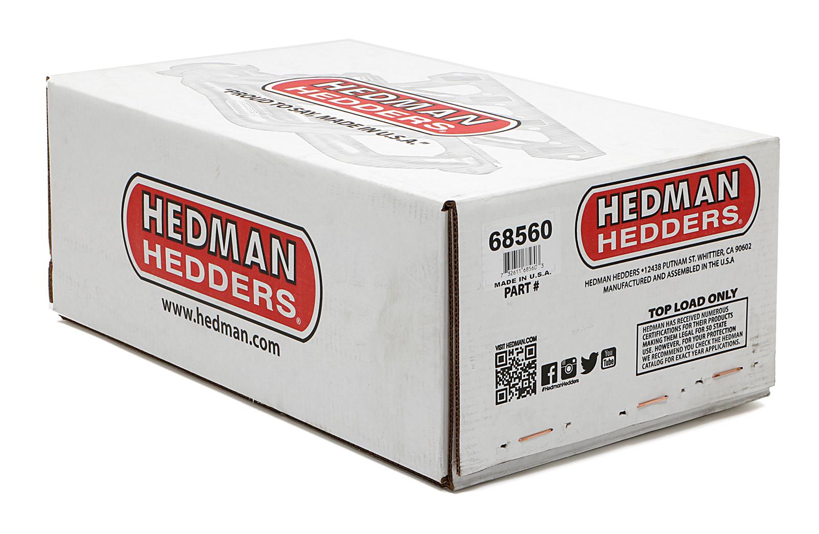 Hedman Traditional Block Hugger Headers 68560 Headers, Traditional, Hugger, Steel, Temporary Paint, Chevy, Small Block, Pair thumbnail 6