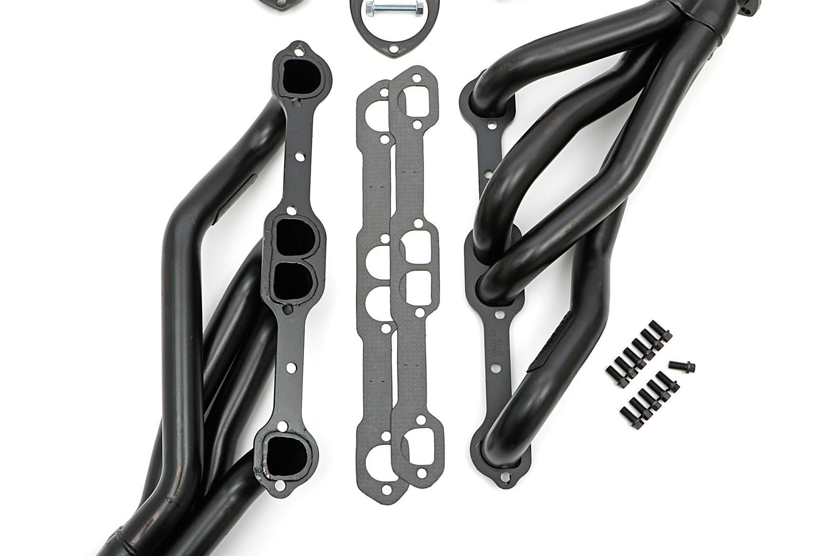Hedman Street Headers 68609 Headers, Street, Mid-Length, Steel, Temporary Paint, Chevy, Oldsmobile, Pontiac, Small Block Chevy, Pair thumbnail 2