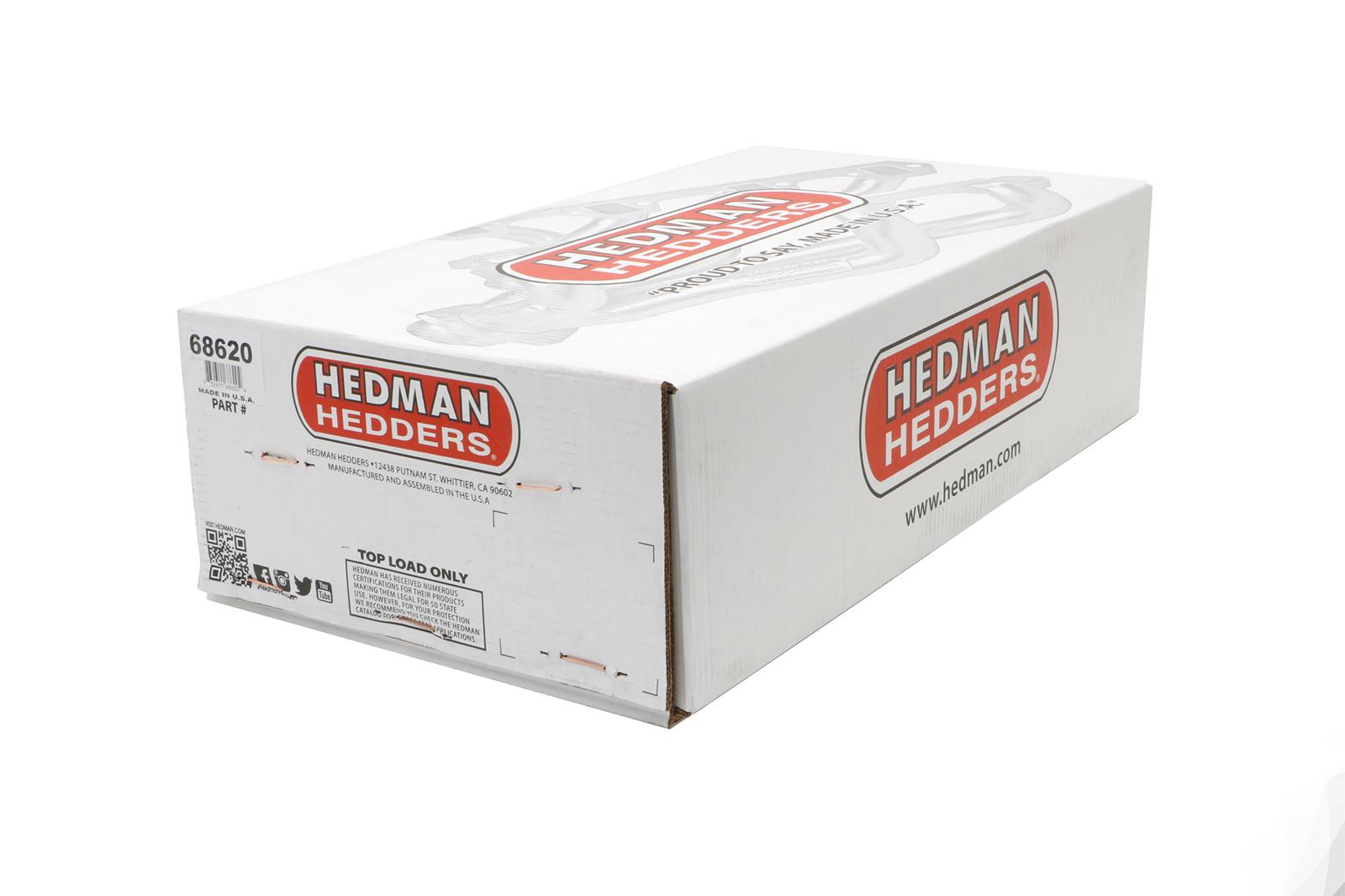 Hedman Street Headers 68620 Headers, Street, Mid-Length, Steel, Temporary Paint, Buick, Chevy, Oldsmobile, Pontiac, Pair thumbnail 5