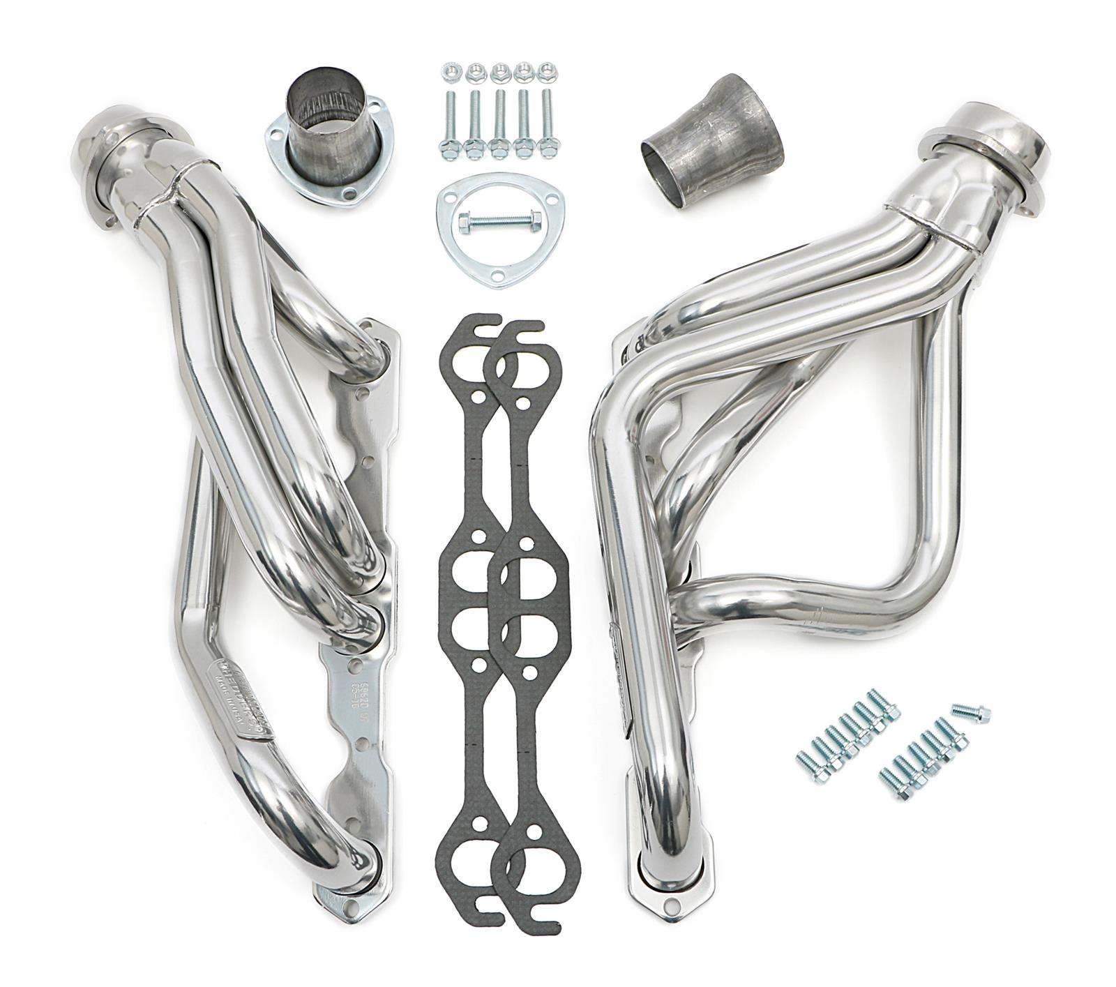 Hedman Street Headers 68626 Headers, Street, Mid-Length, Steel, Silver Ceramic Coated, Buick, Chevy, Oldsmobile, Pontiac, Pair