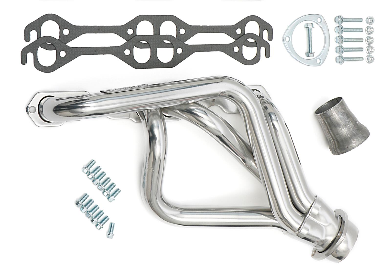 Hedman Street Headers 68626 Headers, Street, Mid-Length, Steel, Silver Ceramic Coated, Buick, Chevy, Oldsmobile, Pontiac, Pair thumbnail 4