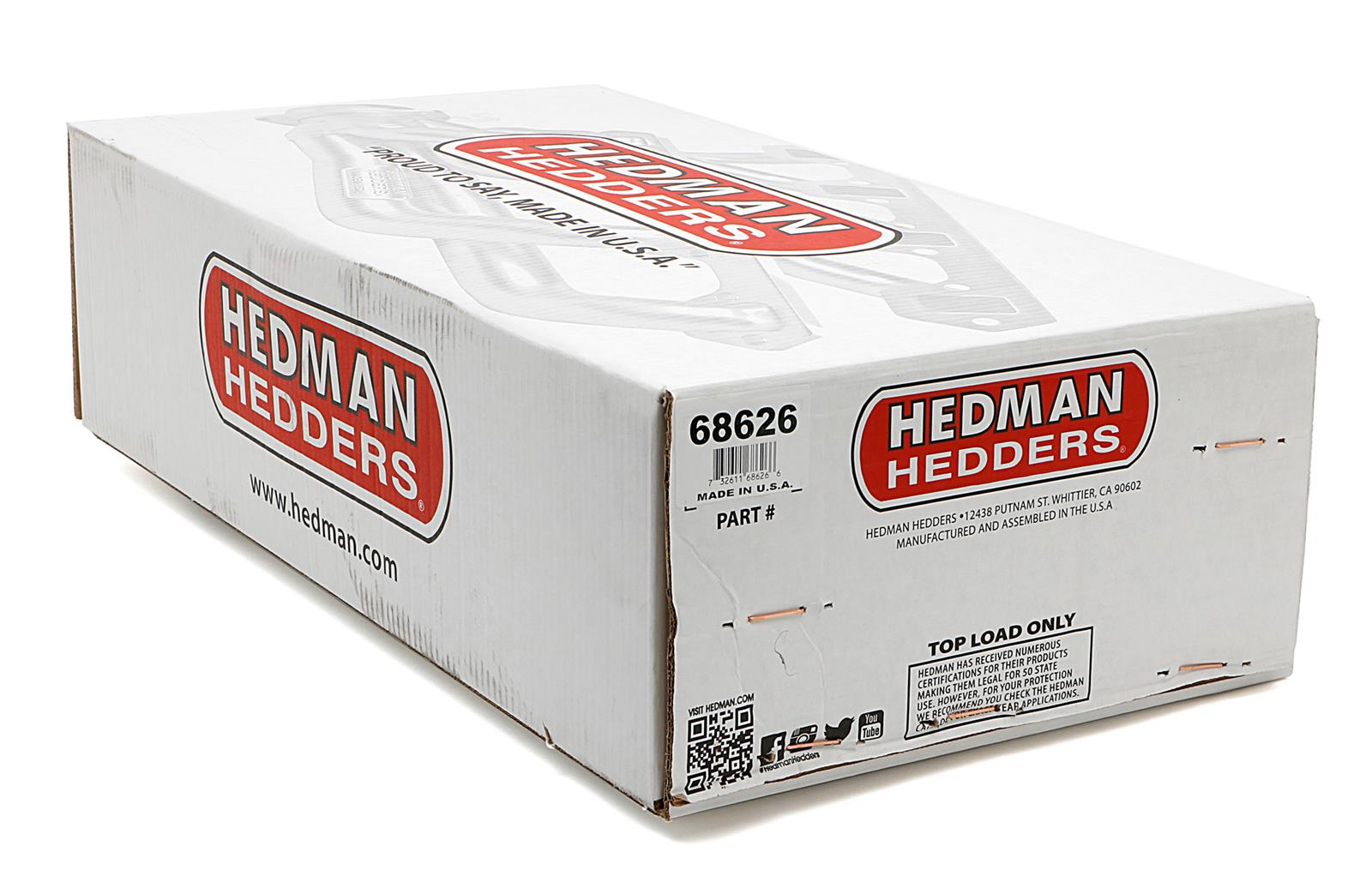 Hedman Street Headers 68626 Headers, Street, Mid-Length, Steel, Silver Ceramic Coated, Buick, Chevy, Oldsmobile, Pontiac, Pair thumbnail 6